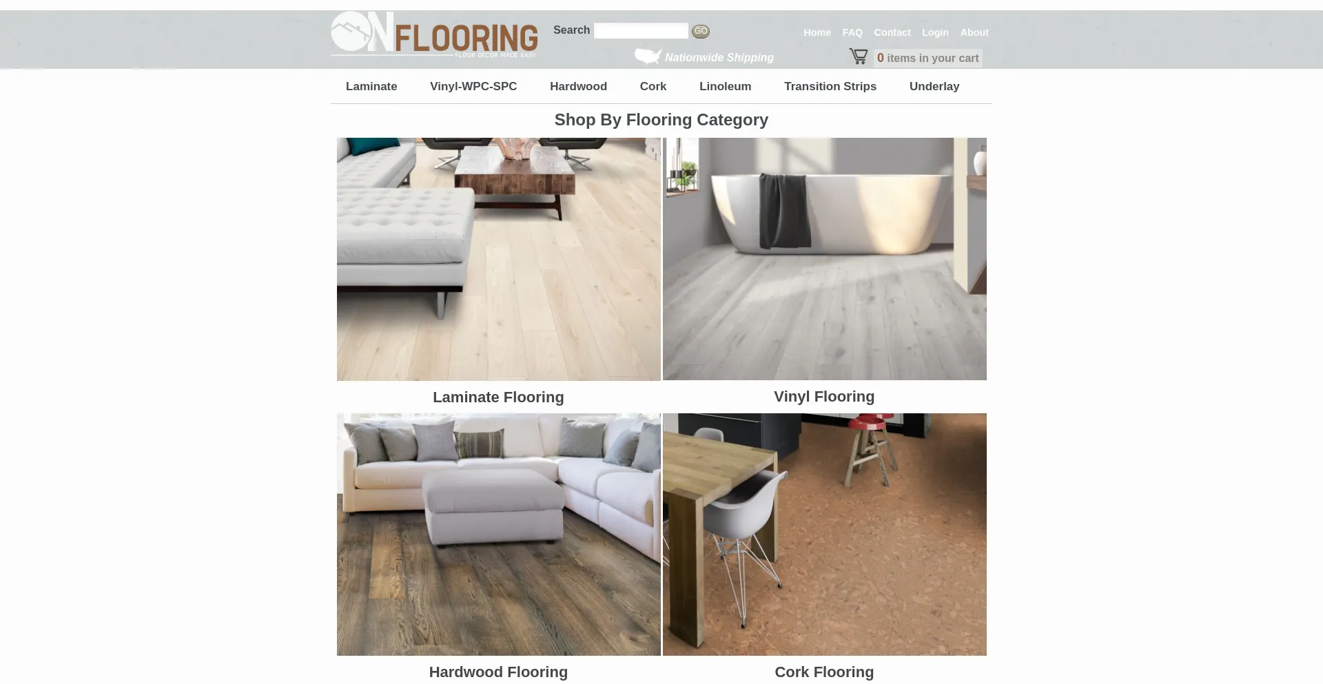 Screenshot of onflooring.com homepage