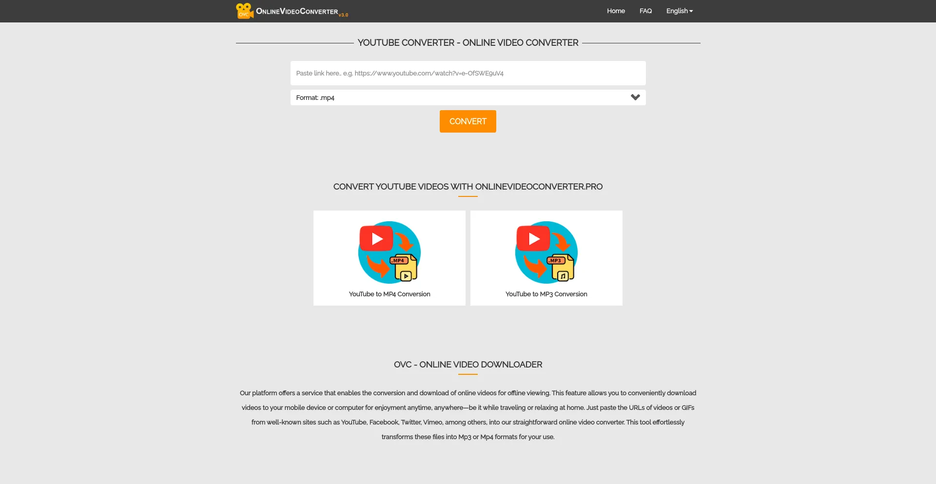 Screenshot of onlinevideoconverter.pro homepage