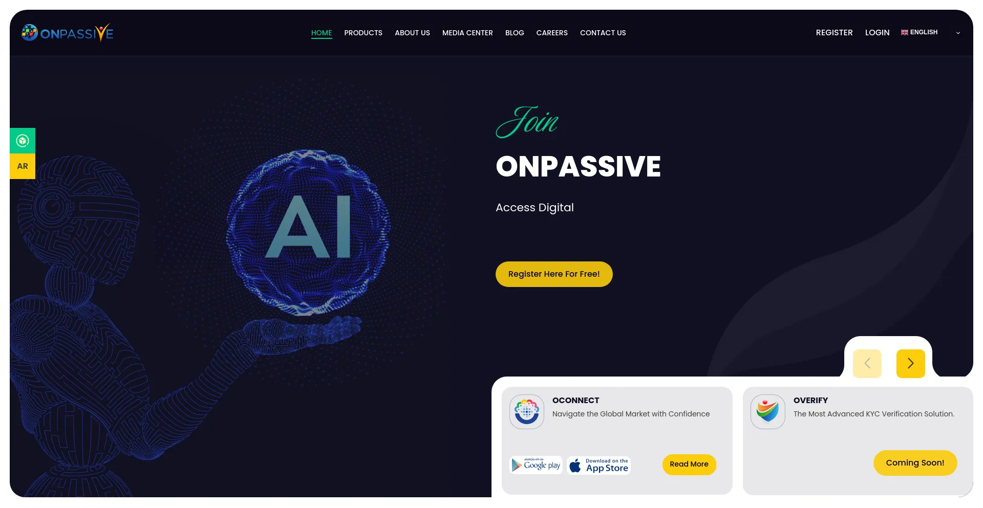 Screenshot of onpassive.com homepage