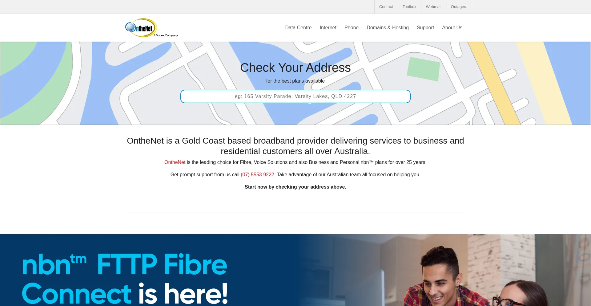 Screenshot of onthenet.com.au homepage