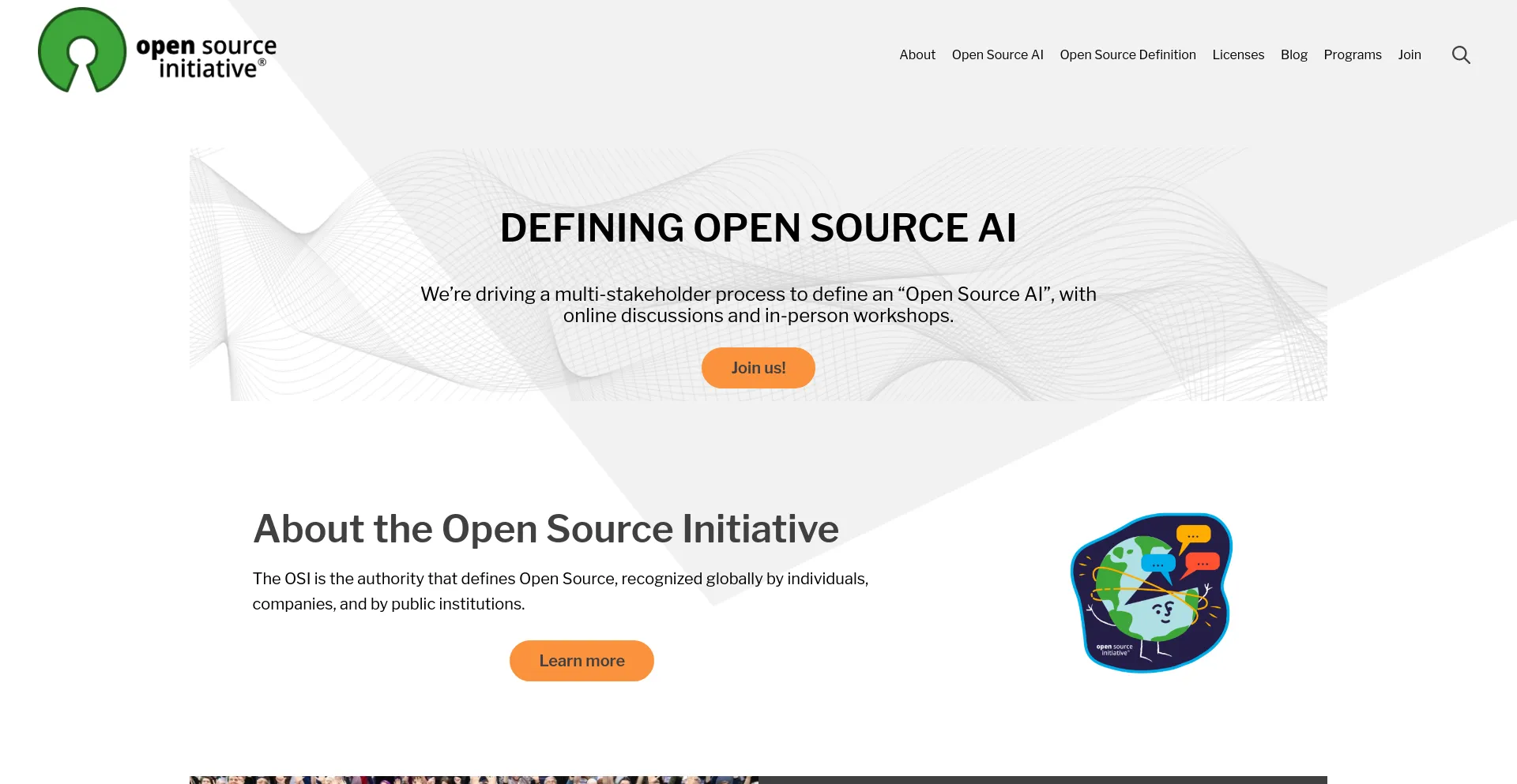 Screenshot of opensource.org homepage