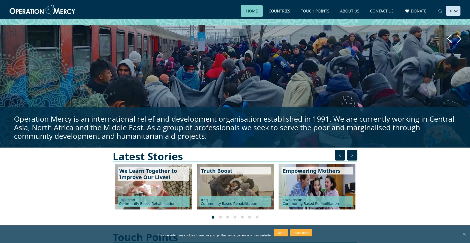 Screenshot of operationmercy.org homepage