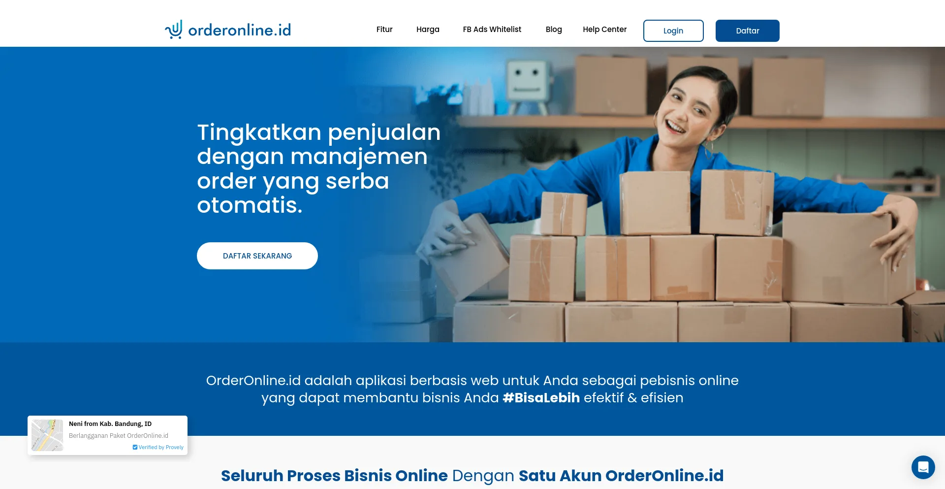 Screenshot of orderonline.id homepage