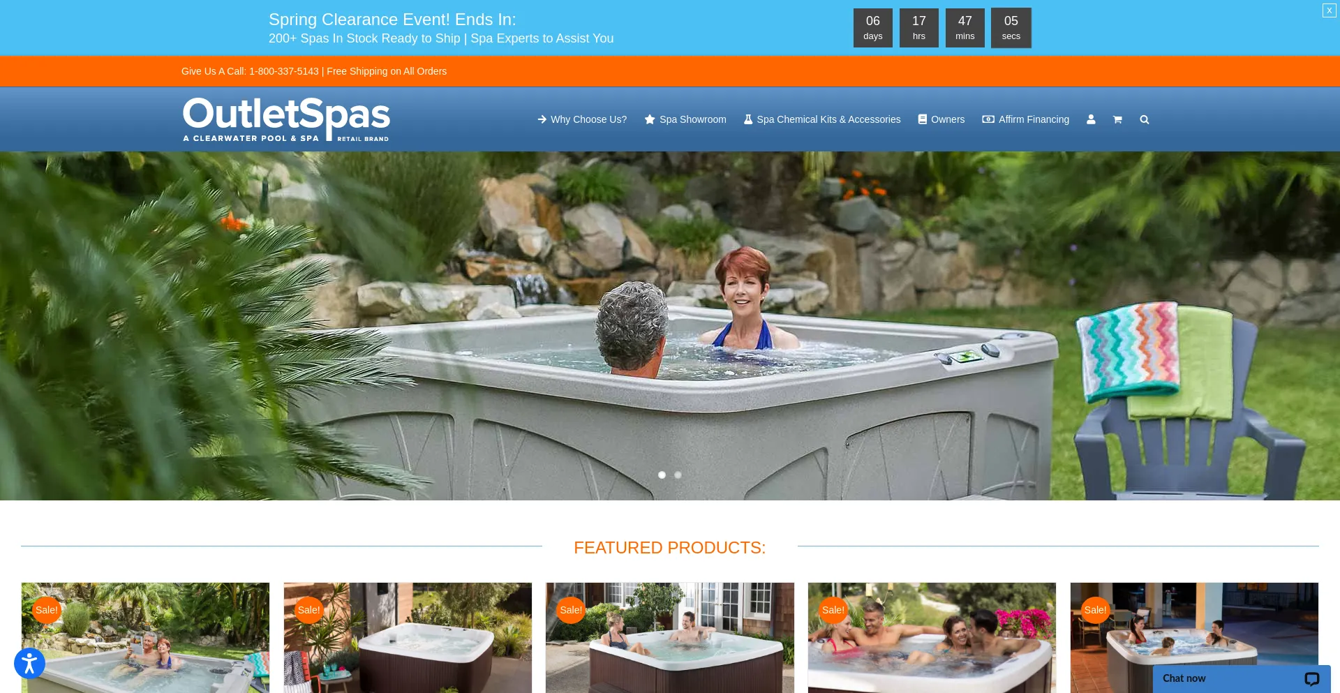 Screenshot of outletspas.com homepage