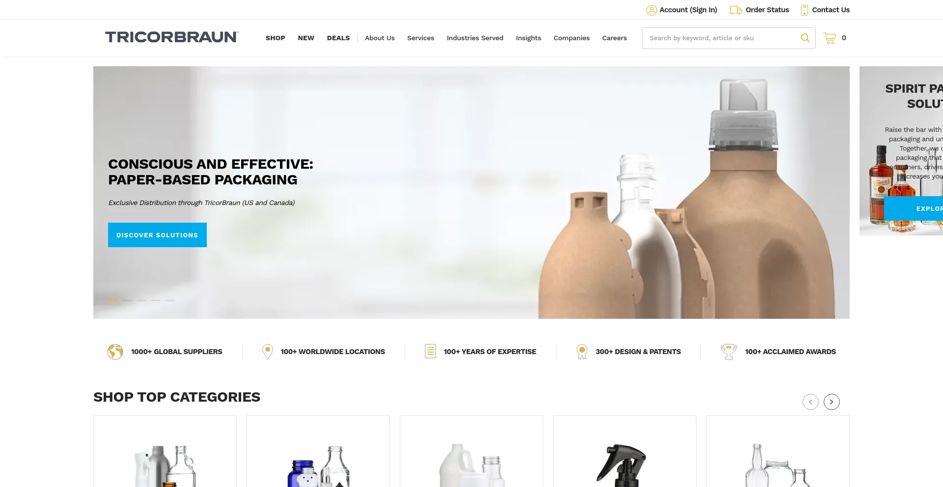 Screenshot of packagingoptionsdirect.com homepage