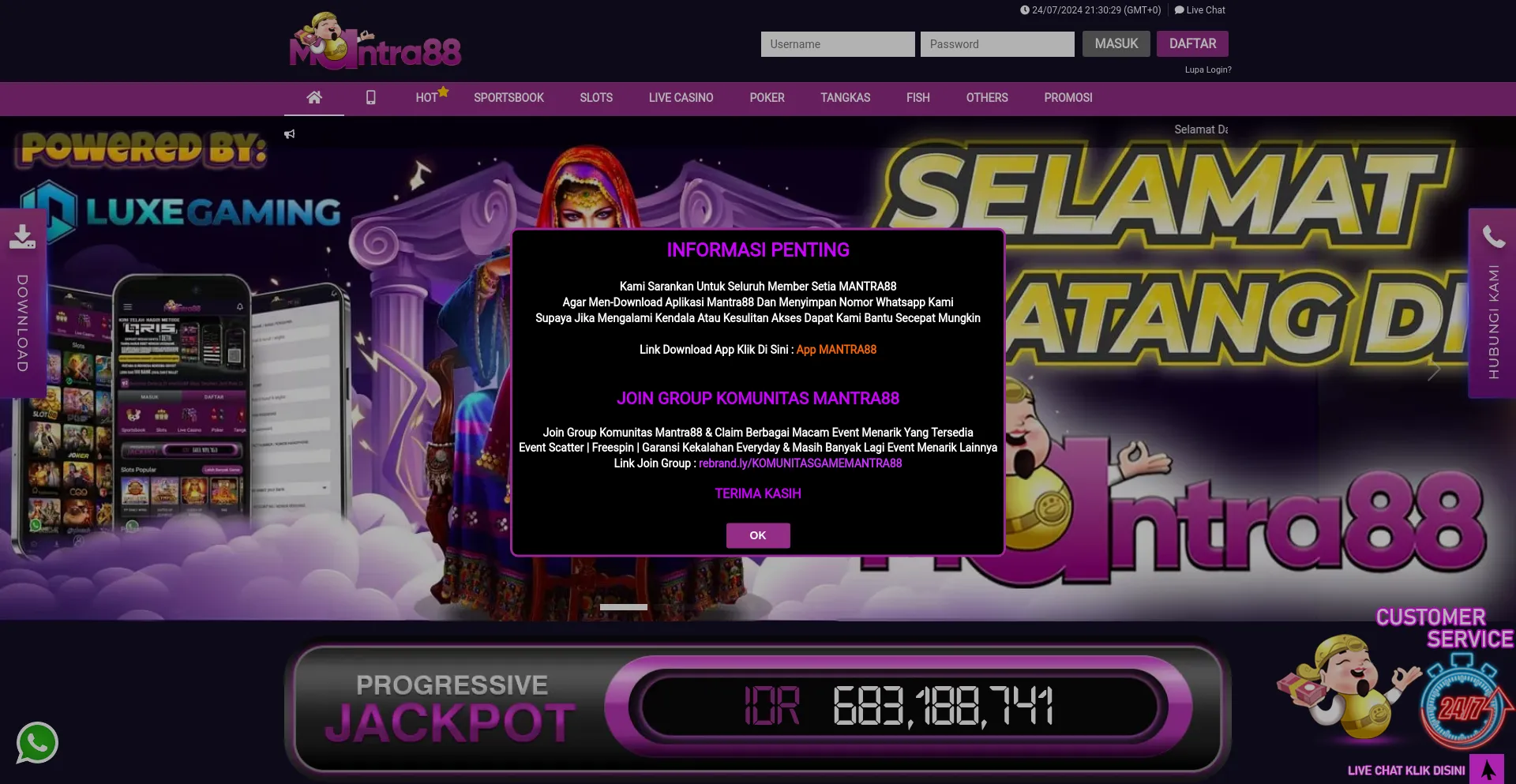 Screenshot of pafikotajayapura.org homepage