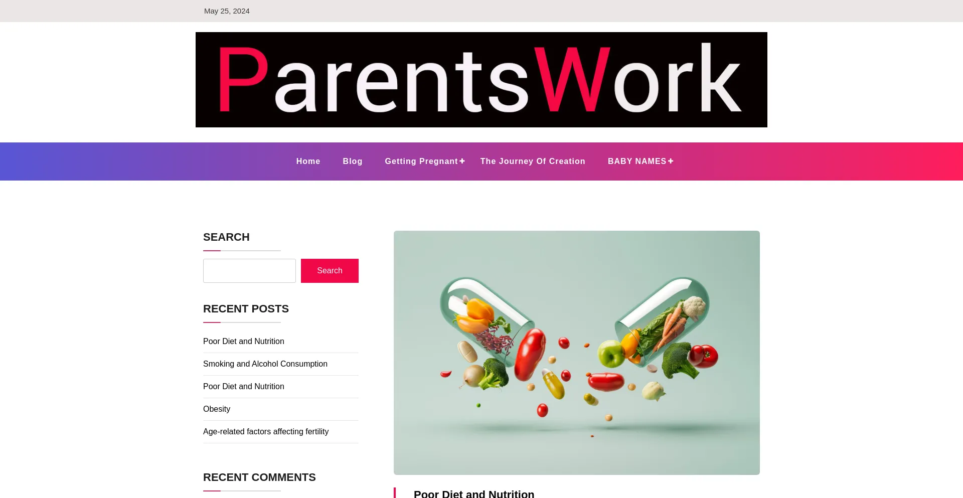 Screenshot of parentsworld.store homepage