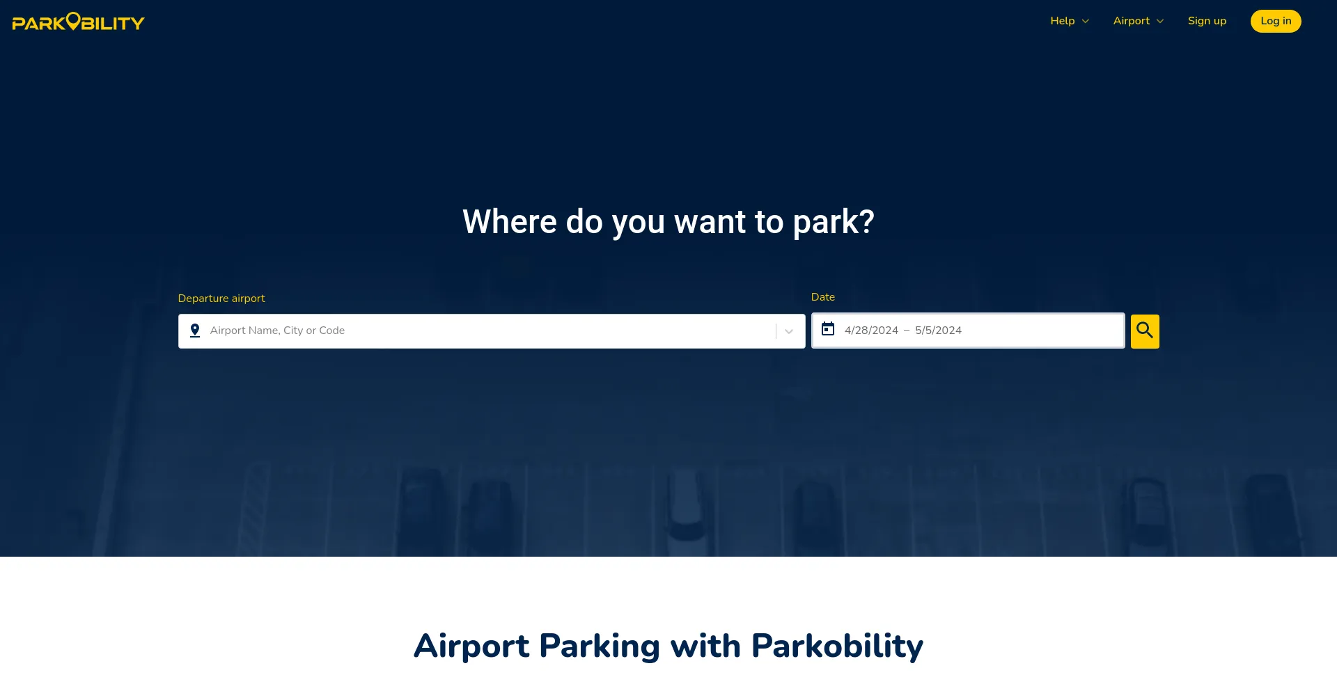 Screenshot of parkobility.com homepage