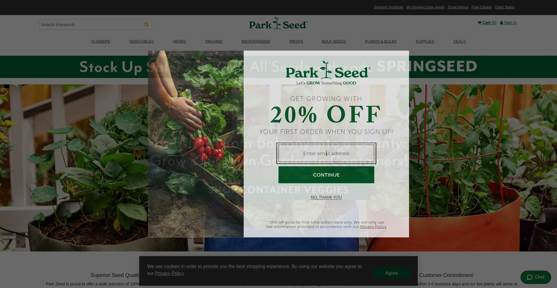 Screenshot of parkseed.com homepage