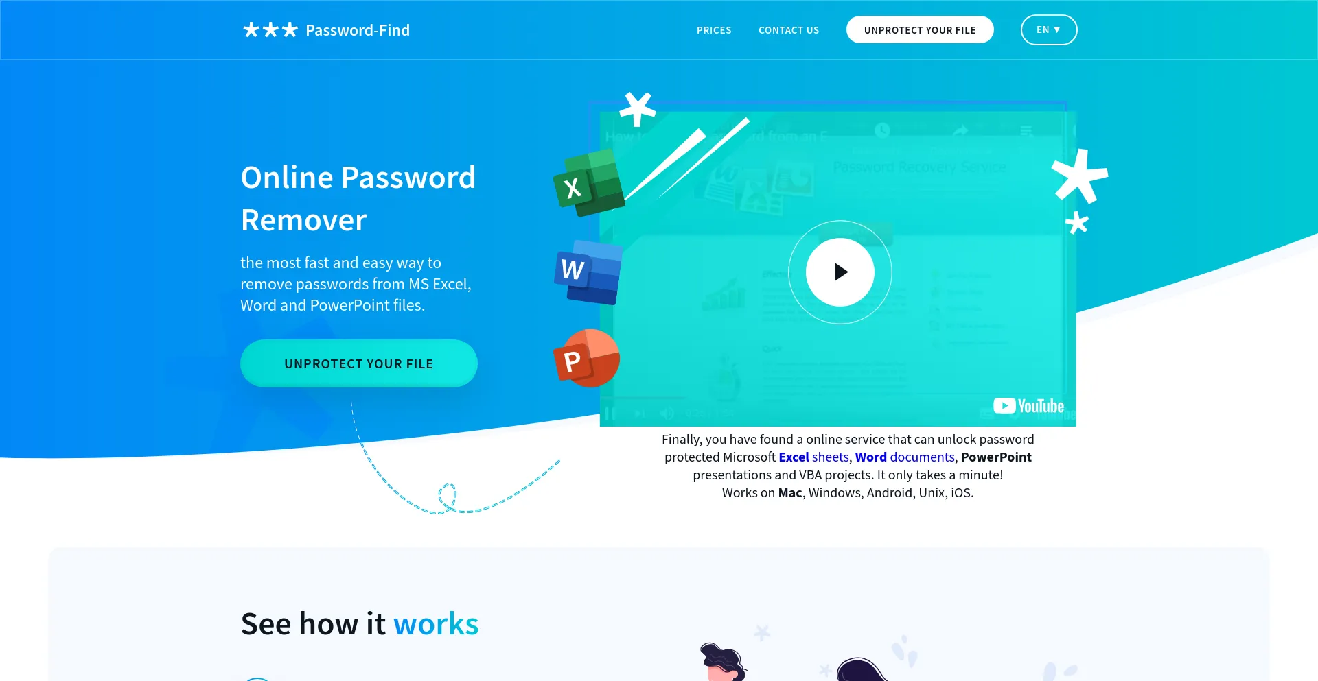 Screenshot of password-find.com homepage