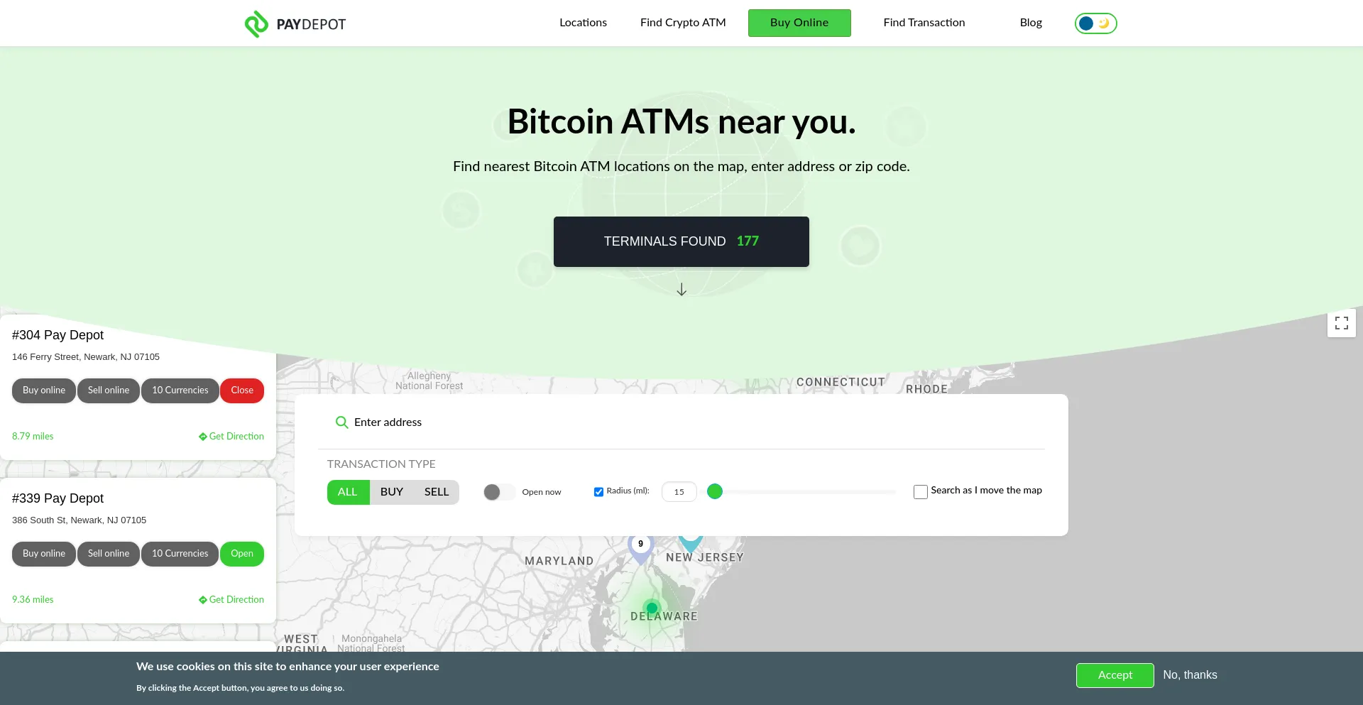 Screenshot of paydepot.com homepage