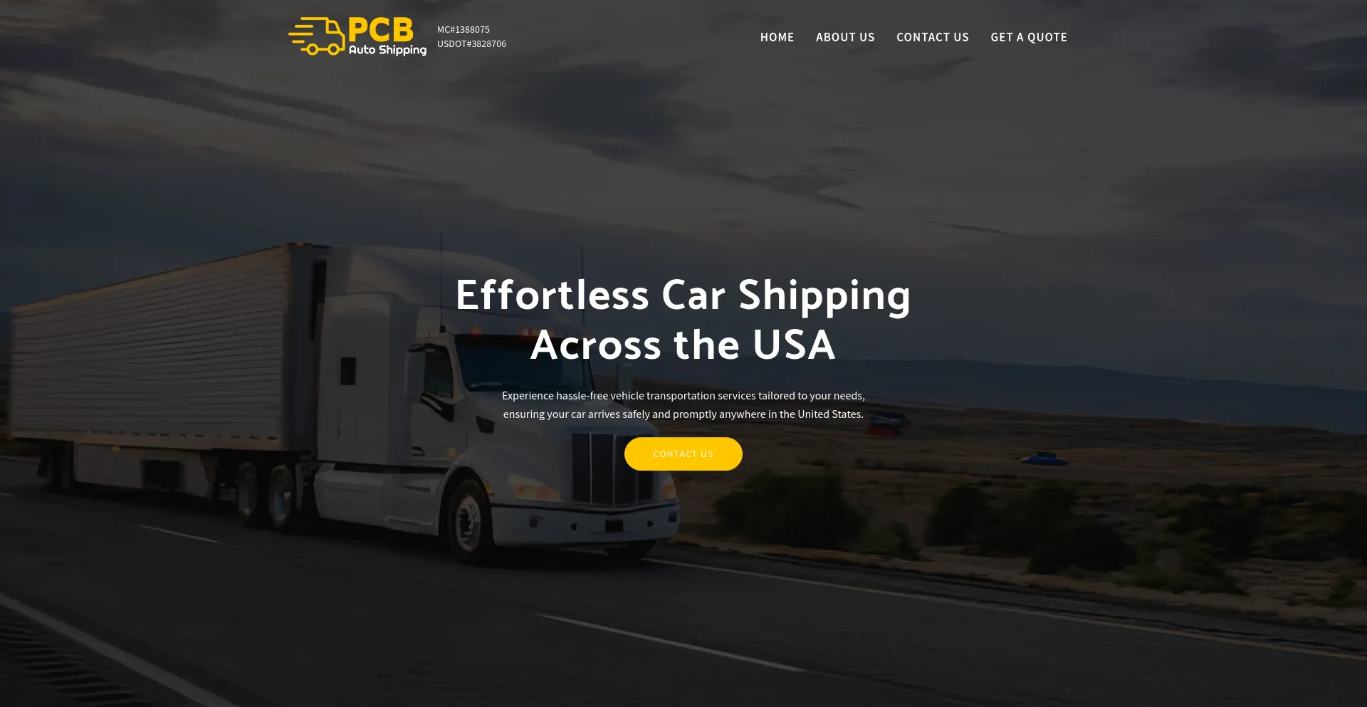 Screenshot of pcbautoshipping.com homepage