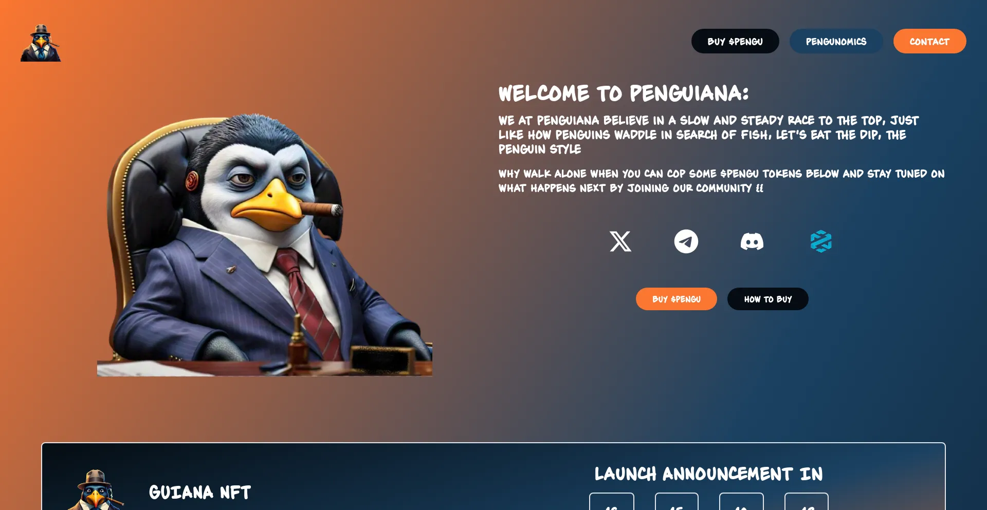 Screenshot of penguiana.com homepage