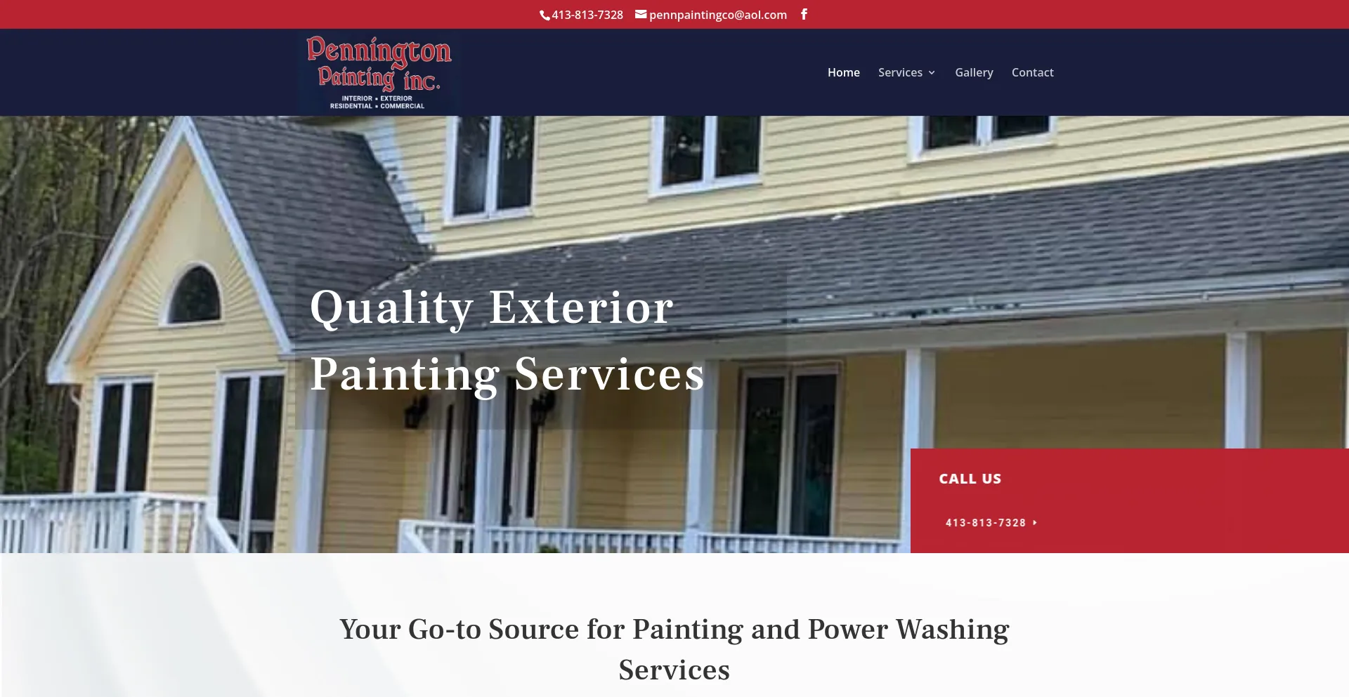 Screenshot of penningtonpaintingco.net homepage