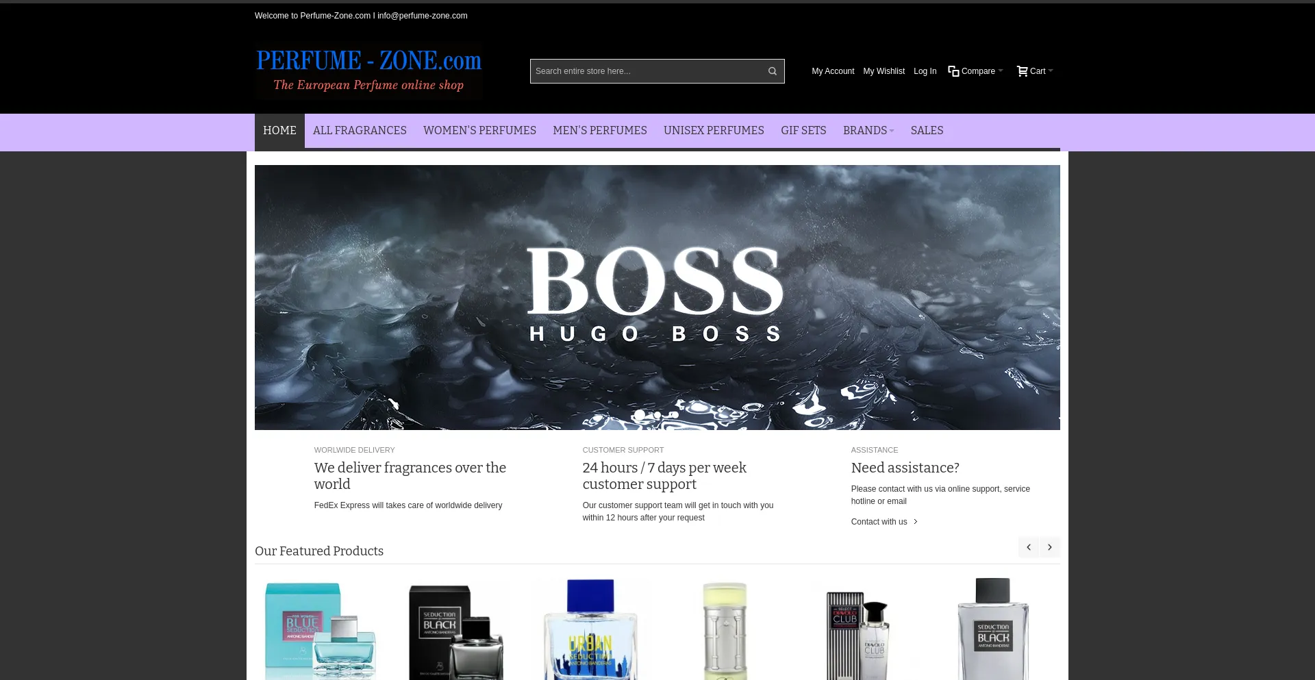 Screenshot of perfume-zone.com homepage