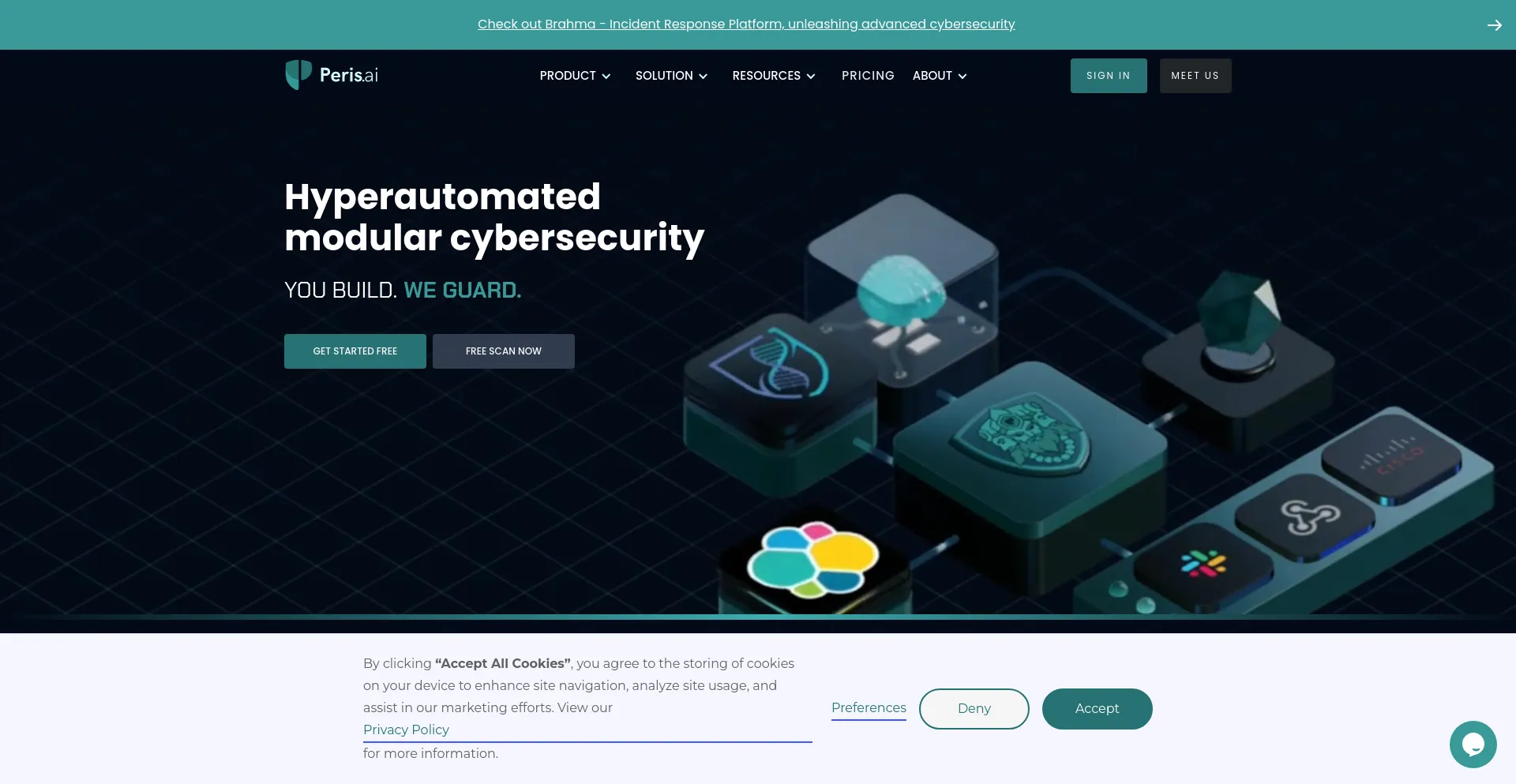 Screenshot of peris.ai homepage