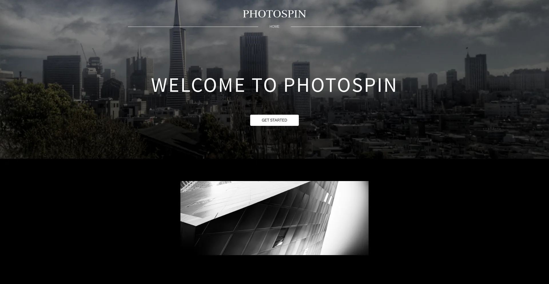 Screenshot of photospin.com homepage