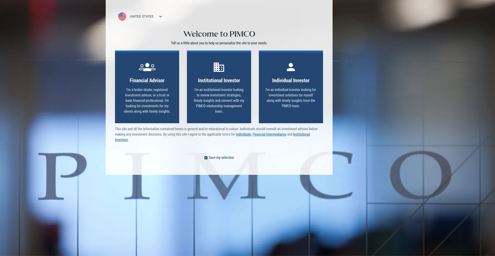 Screenshot of pimco.com homepage