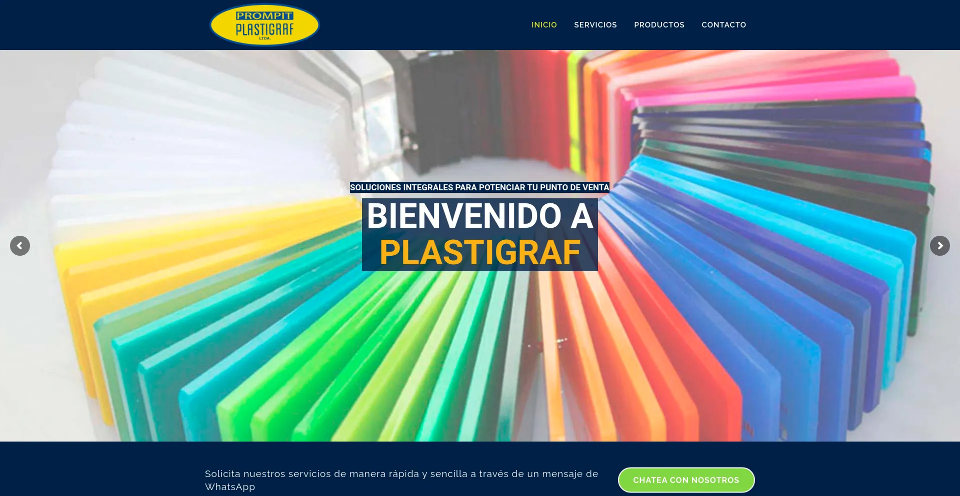 Screenshot of plastigraf.cl homepage