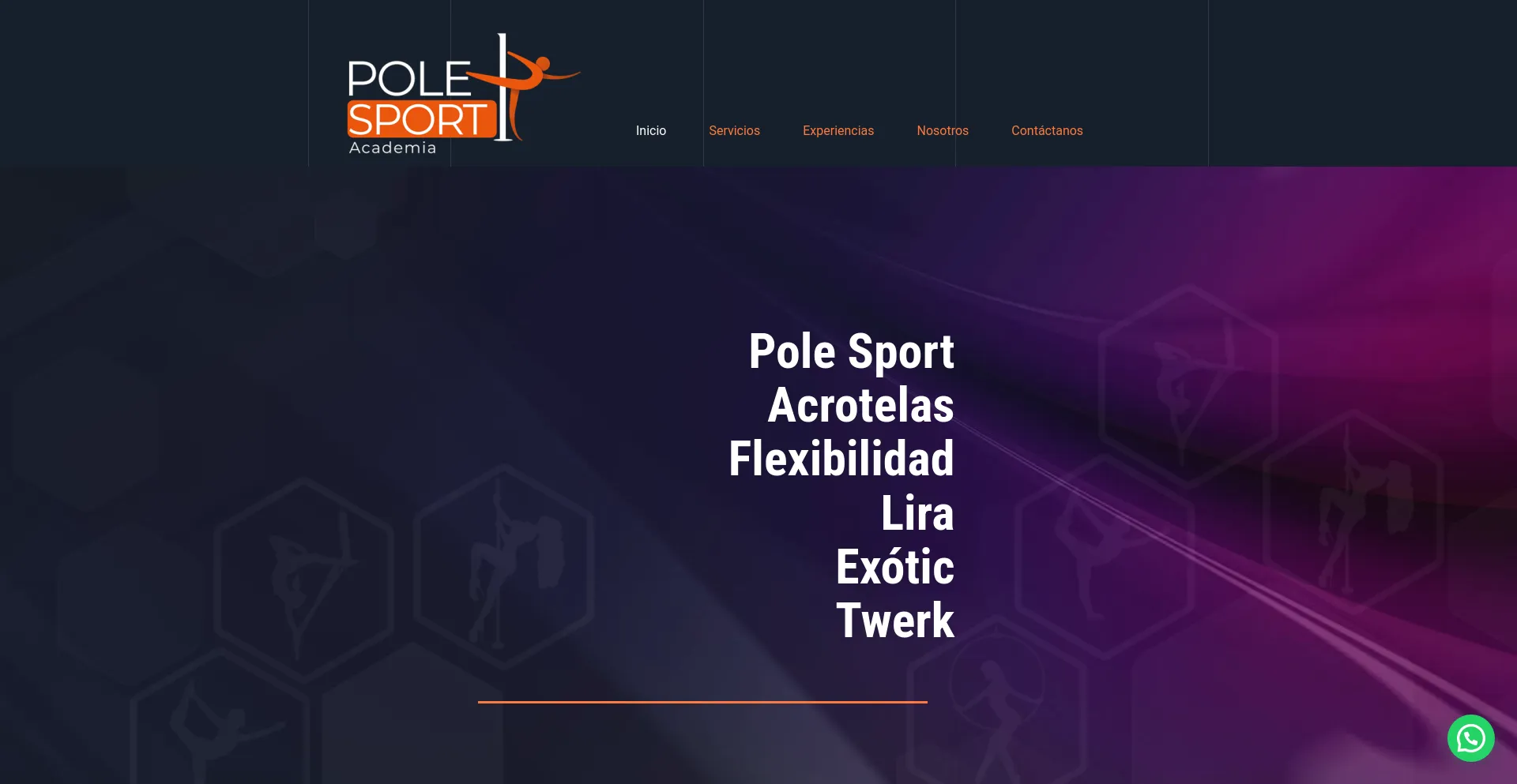 Screenshot of pole-sport.com homepage