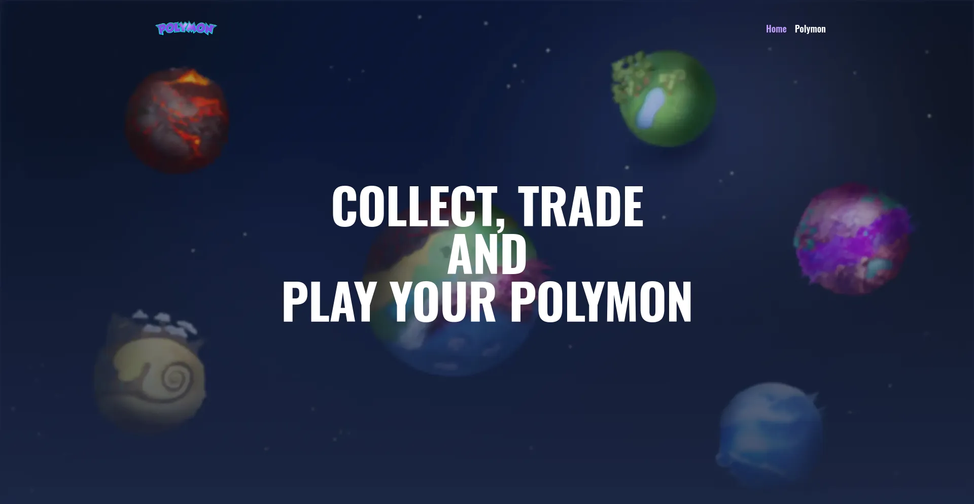 Screenshot of polymon.xyz homepage