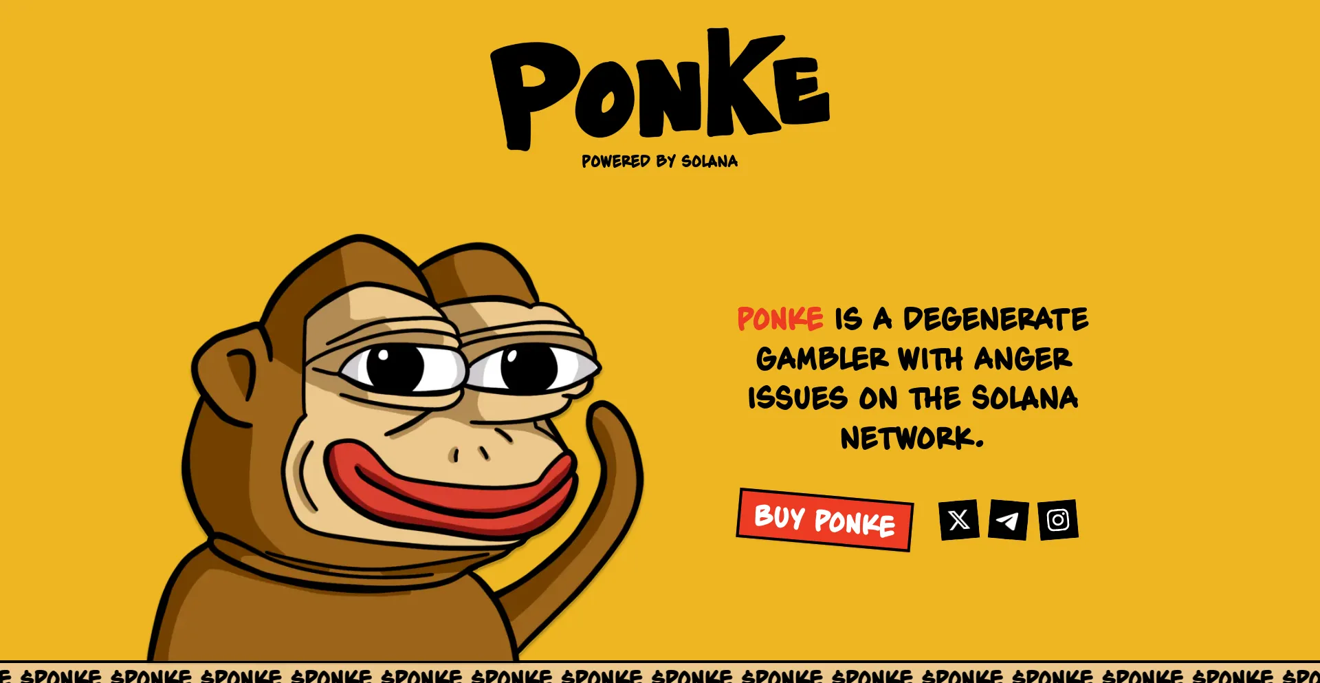 Screenshot of ponke.xyz homepage