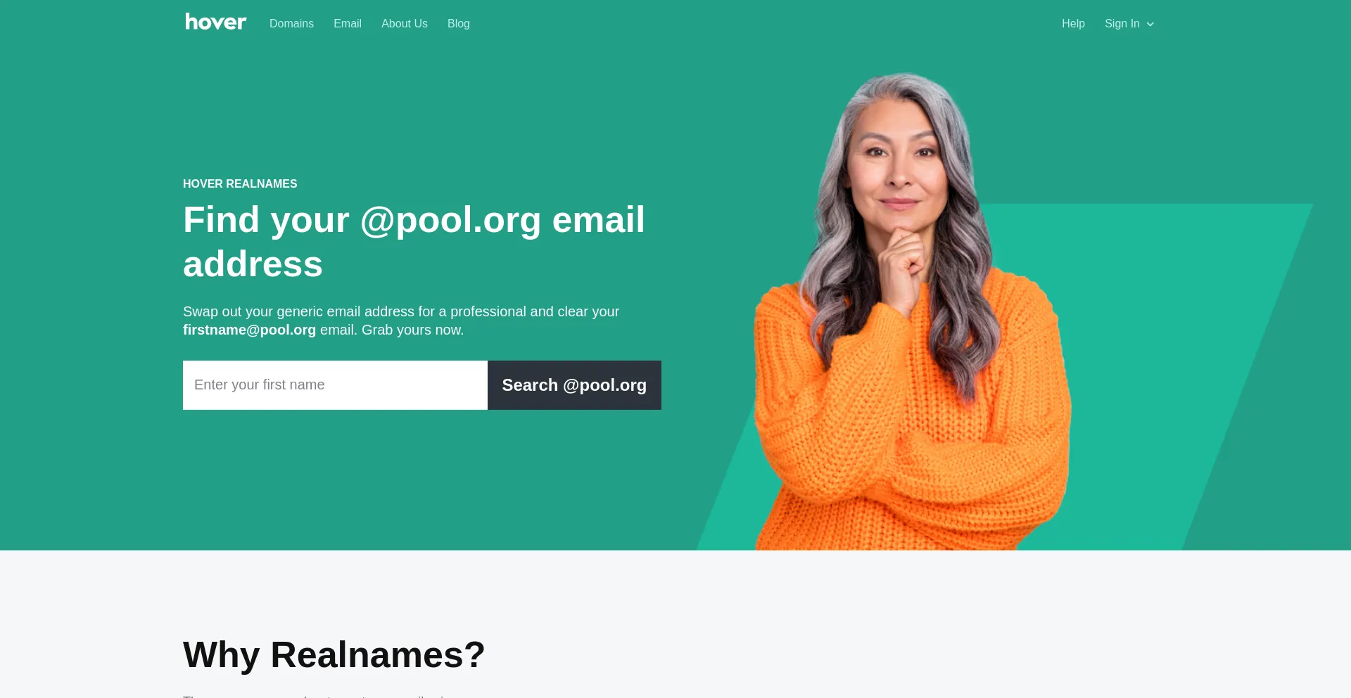 Screenshot of pool.org homepage