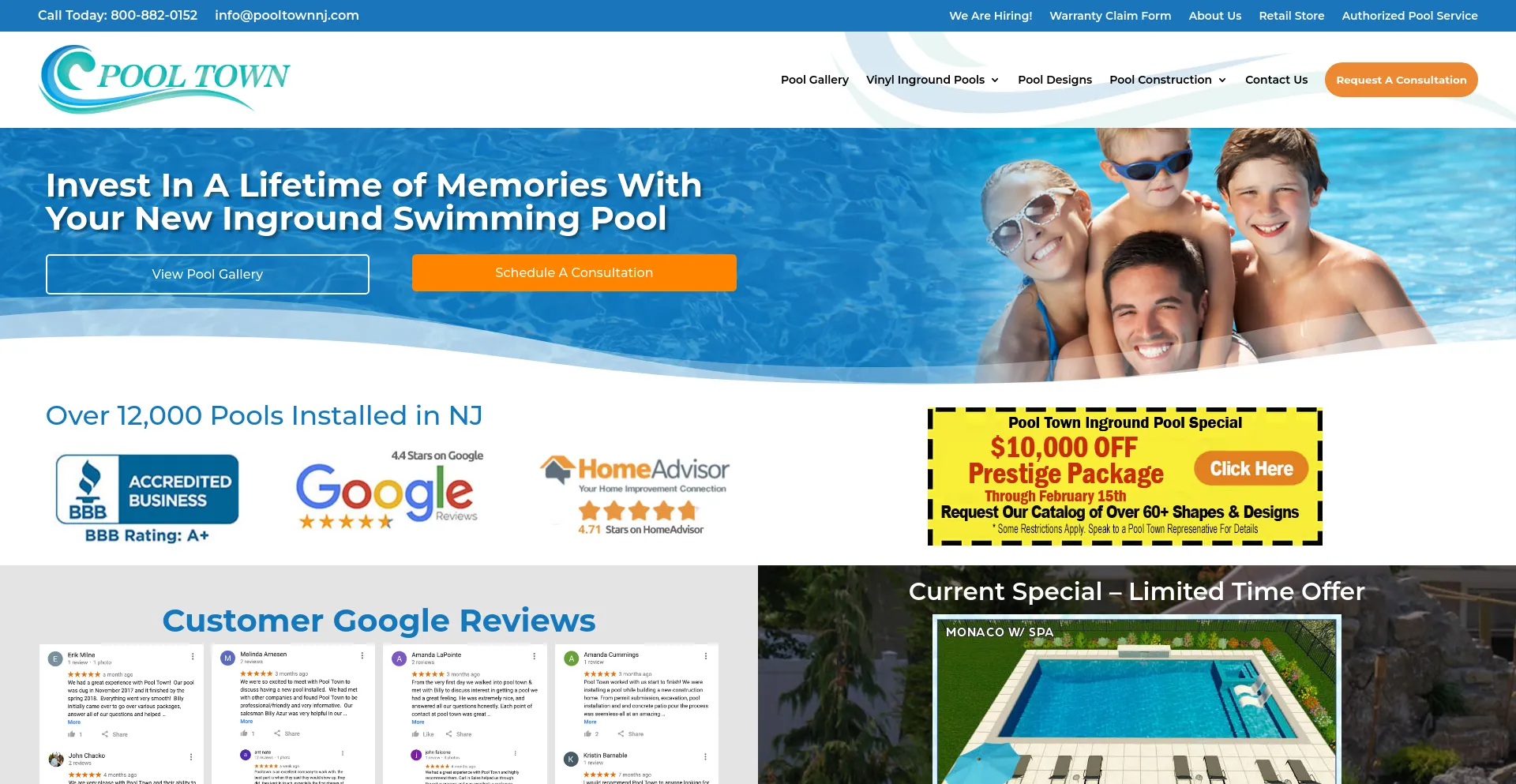 Screenshot of pooltown1.com homepage