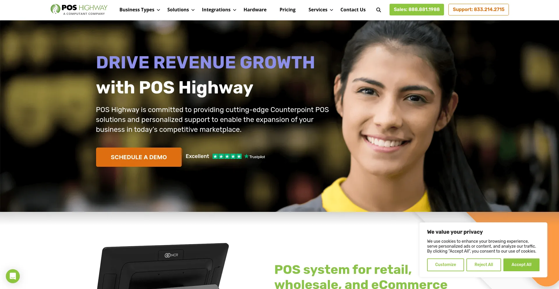 Screenshot of poshighway.com homepage