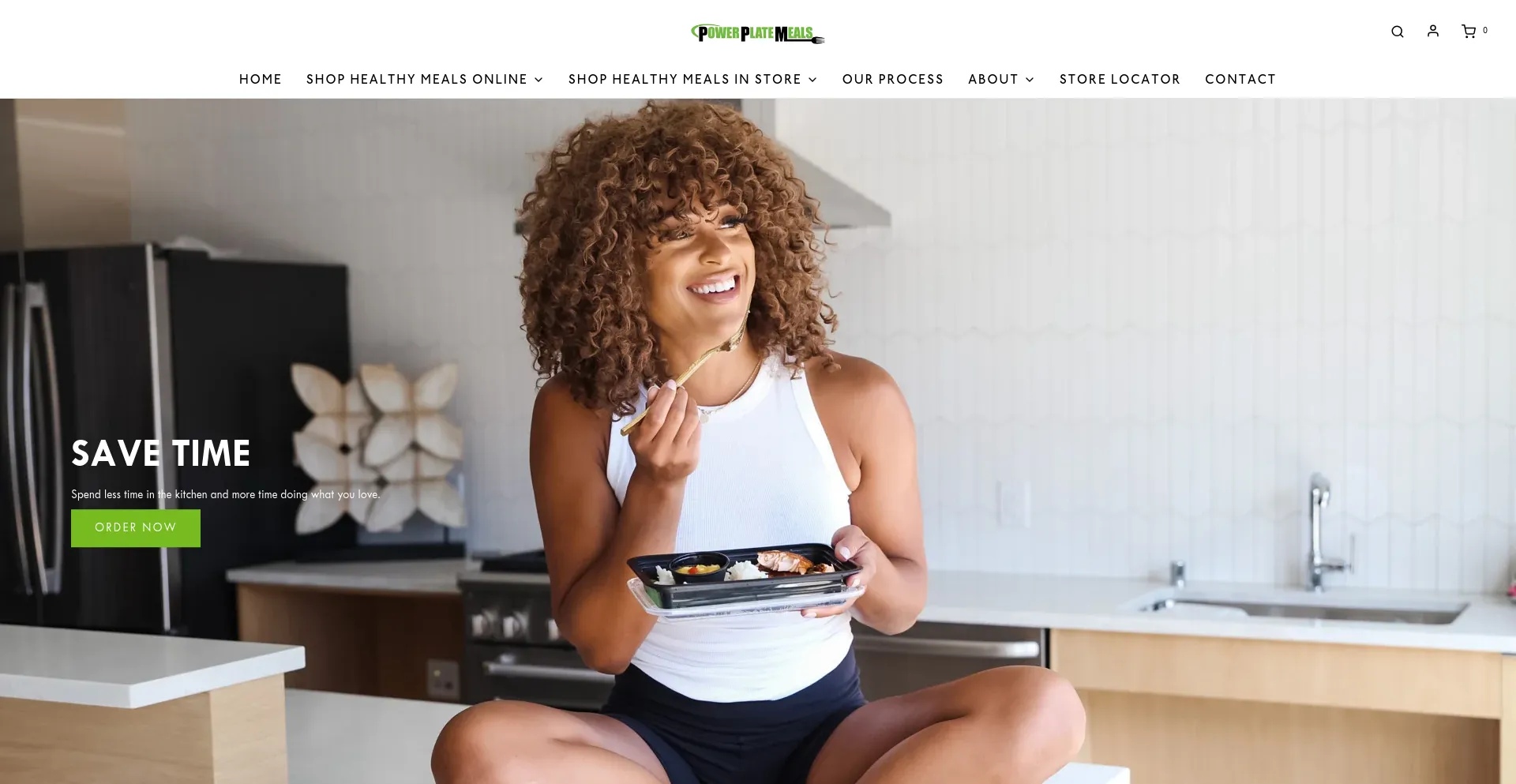 Screenshot of powerplatemeals.com homepage