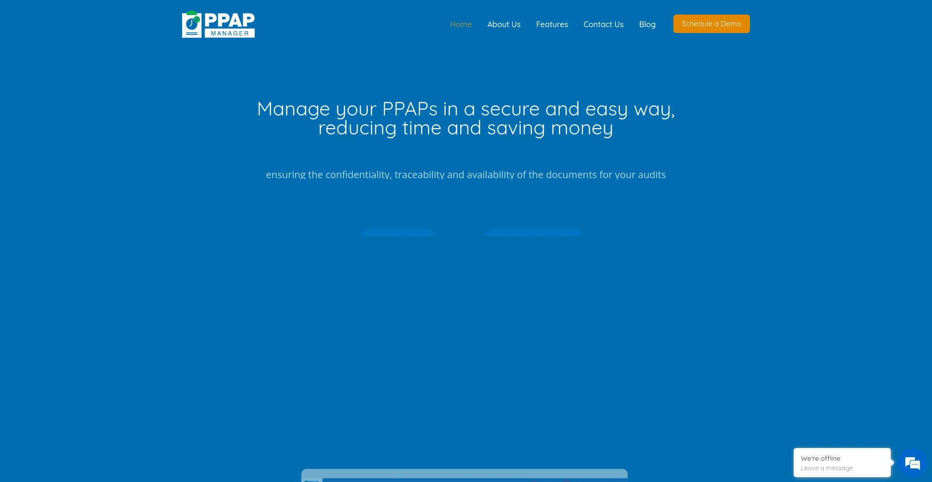 Screenshot of ppapmanager.com homepage