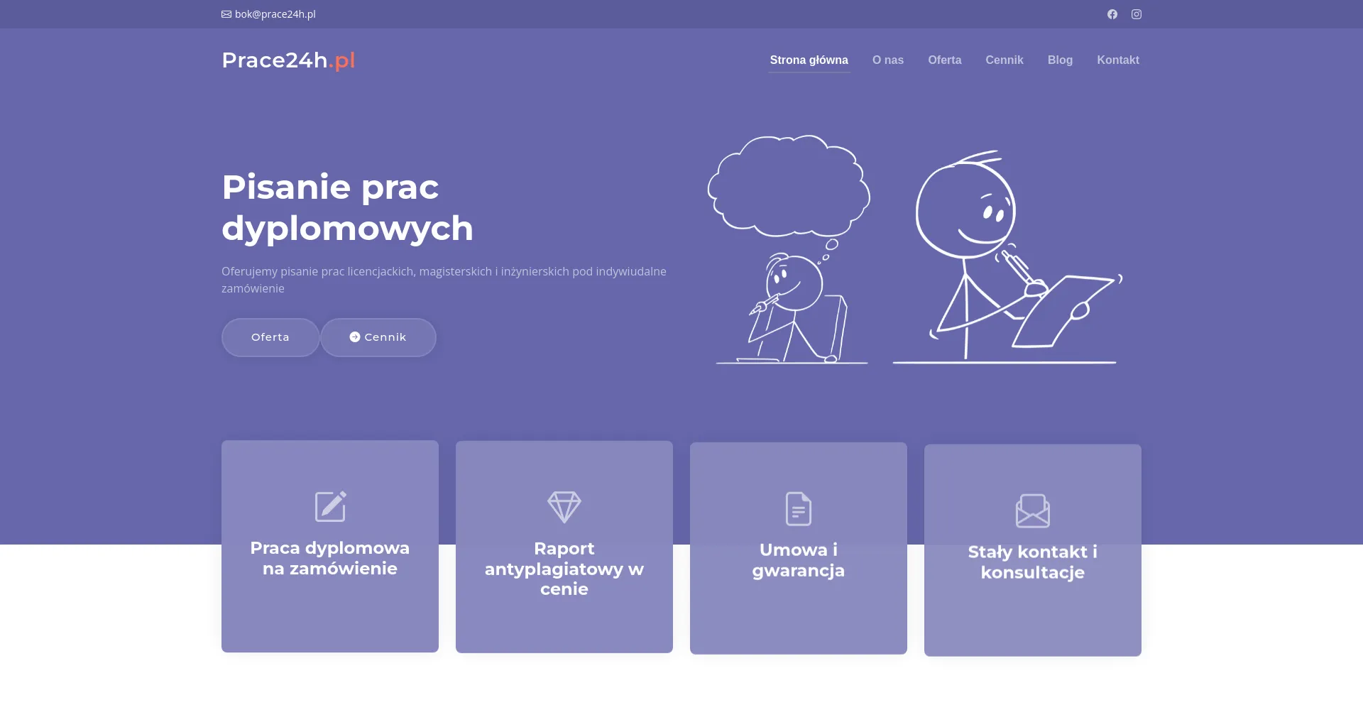 Screenshot of prace24h.pl homepage