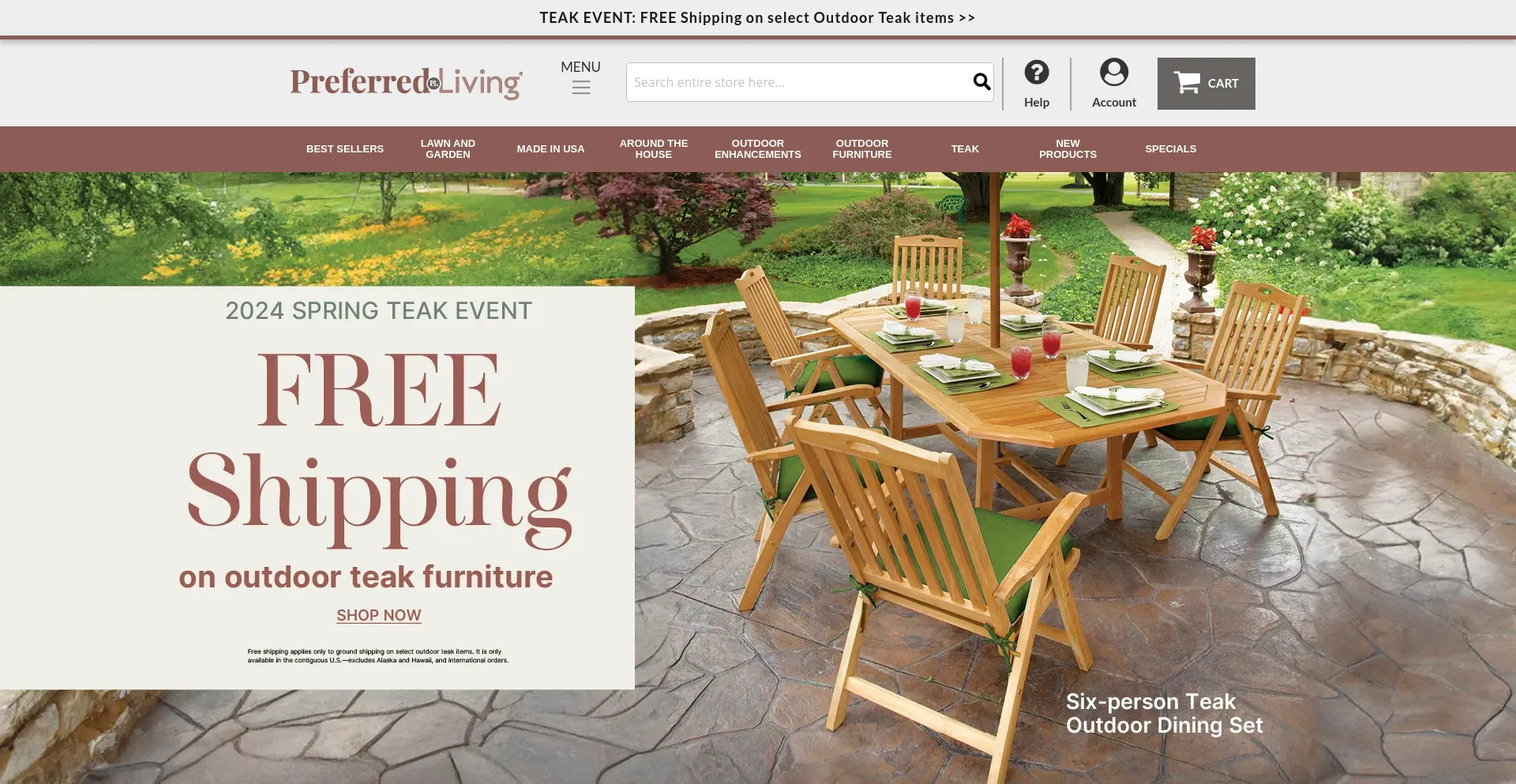 Screenshot of preferredliving.com homepage