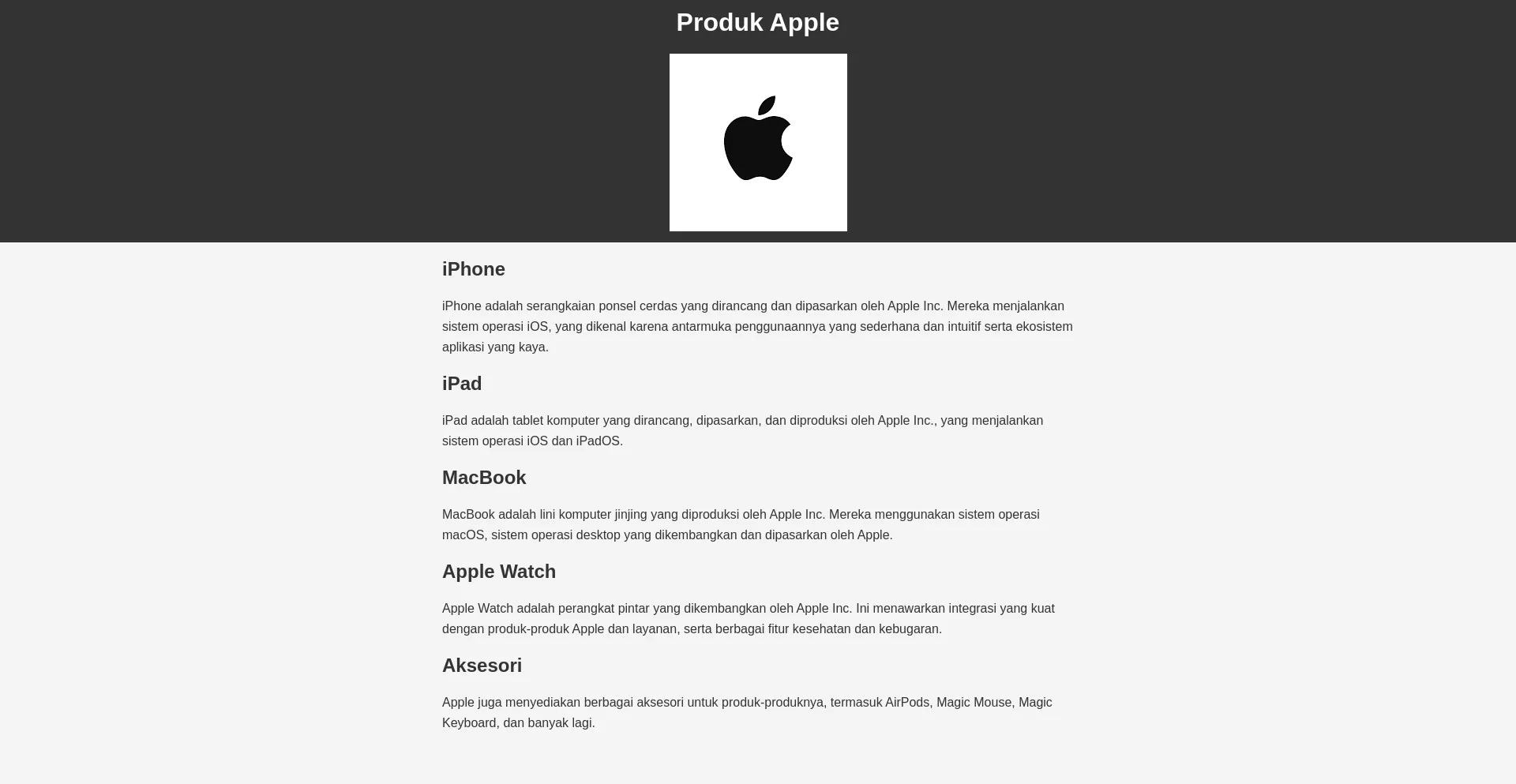 Screenshot of produkapple.pages.dev homepage