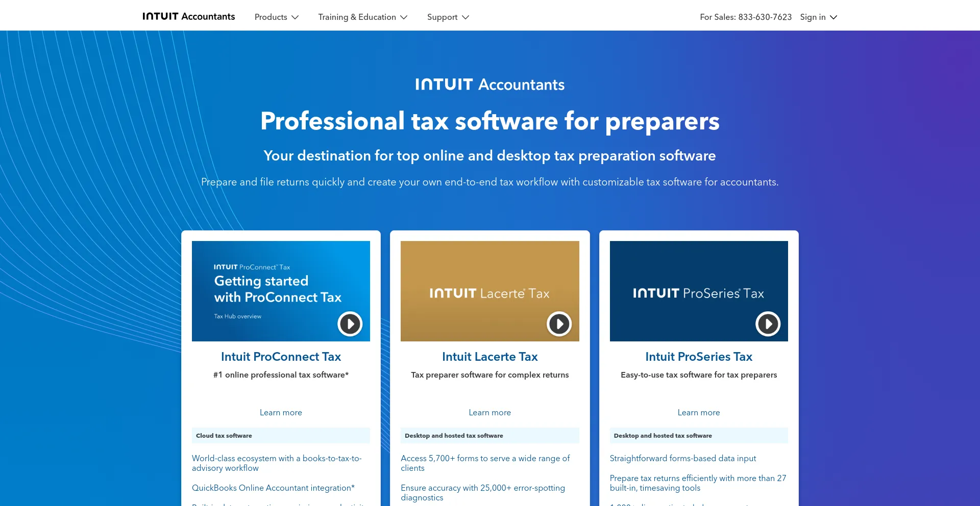 Screenshot of proseries.com homepage