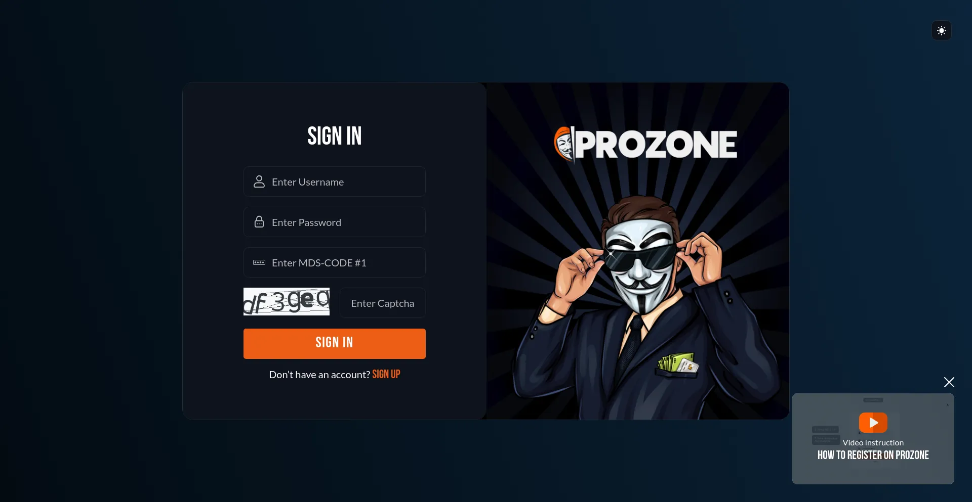 Screenshot of prozone.cc homepage