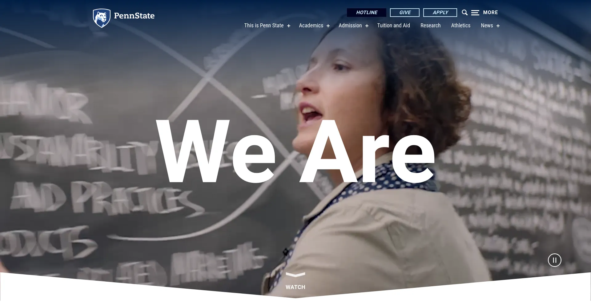 Screenshot of psu.edu homepage