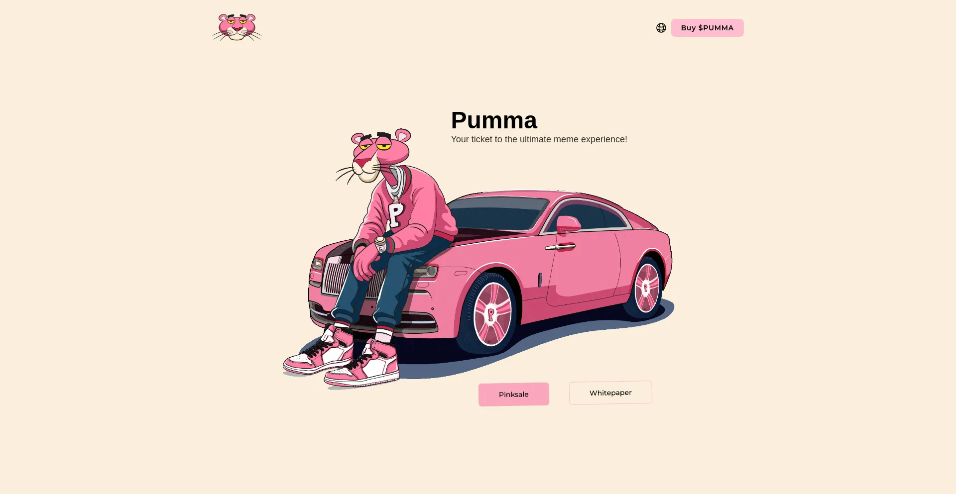 Screenshot of pumma.io homepage