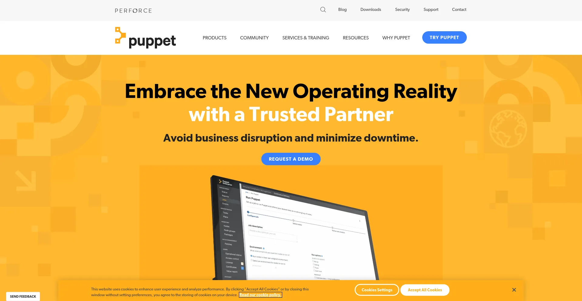 Screenshot of puppet.com homepage