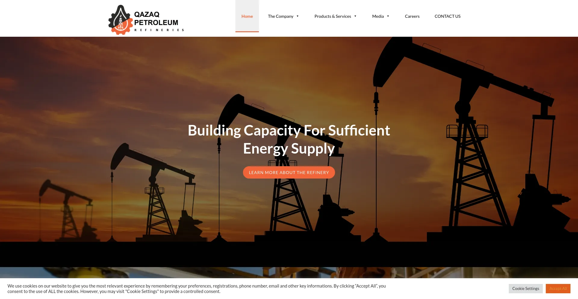 Screenshot of qazaqpetrol.com homepage