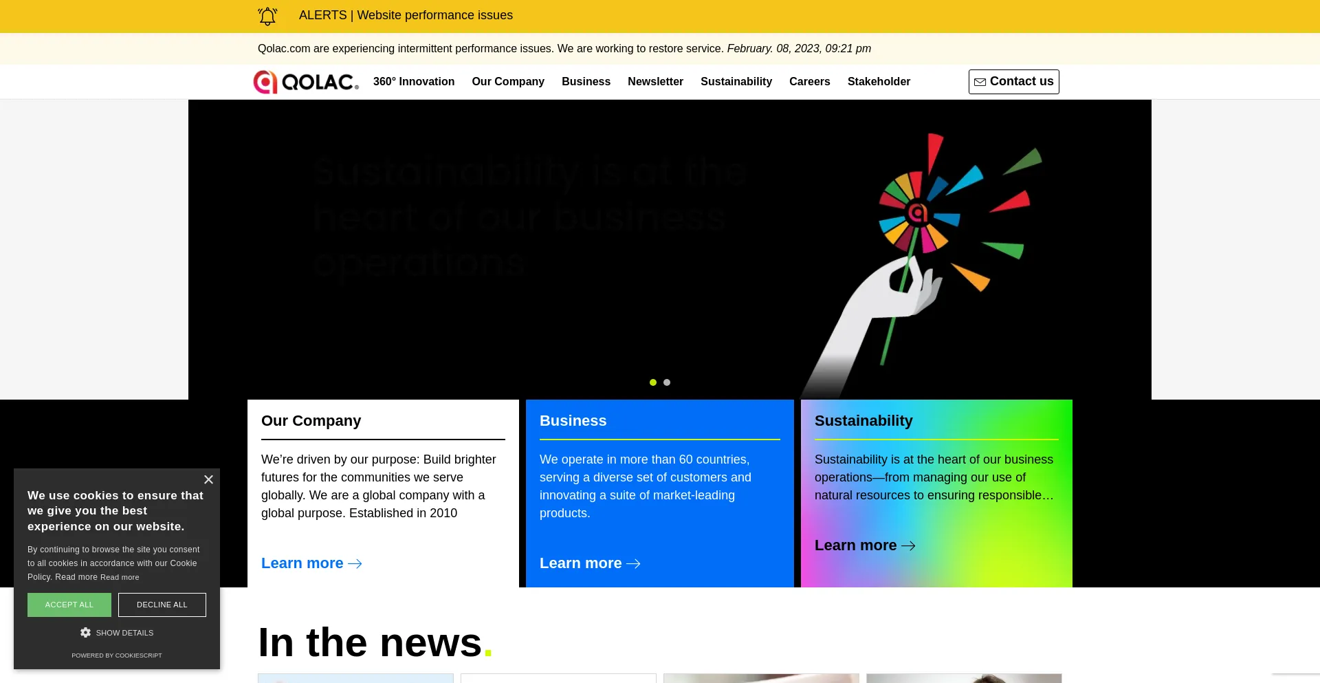 Screenshot of qolac.com homepage