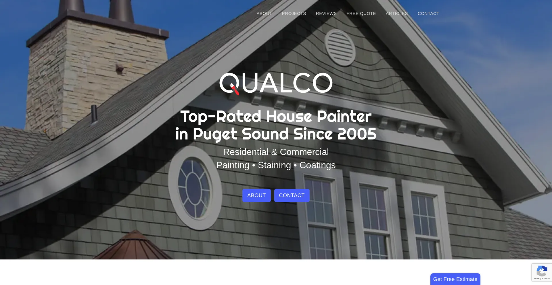 Screenshot of qualcopaint.com homepage