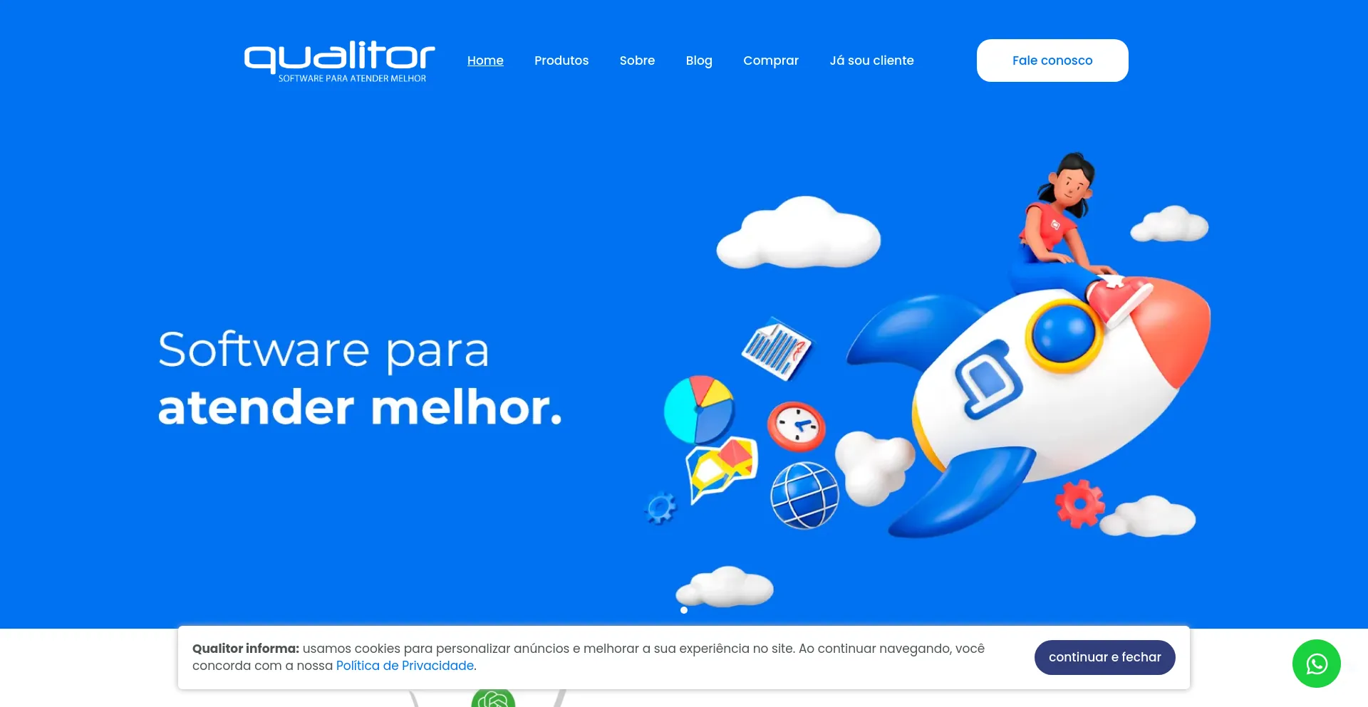 Screenshot of qualitor.com.br homepage