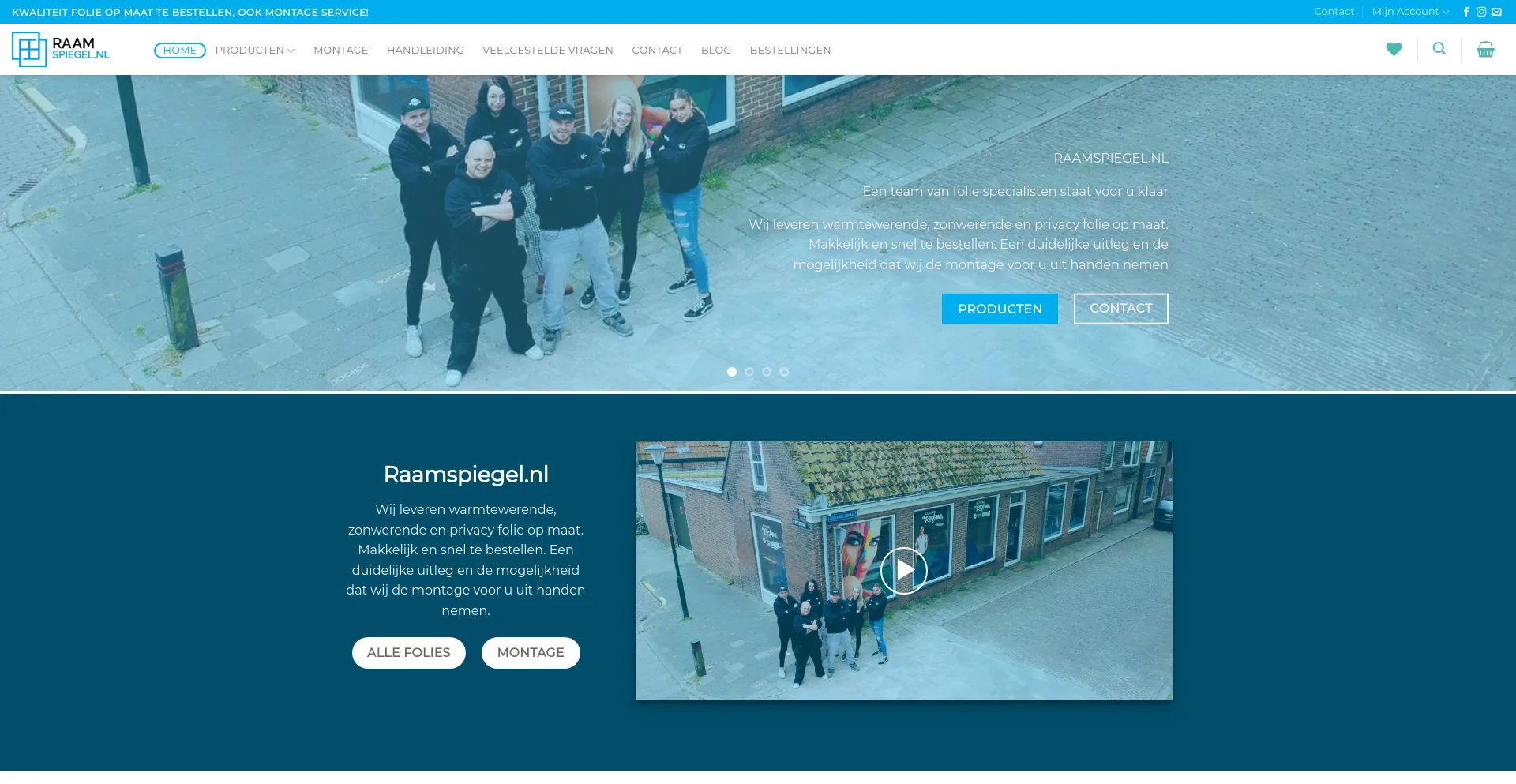 Screenshot of raamspiegel.nl homepage