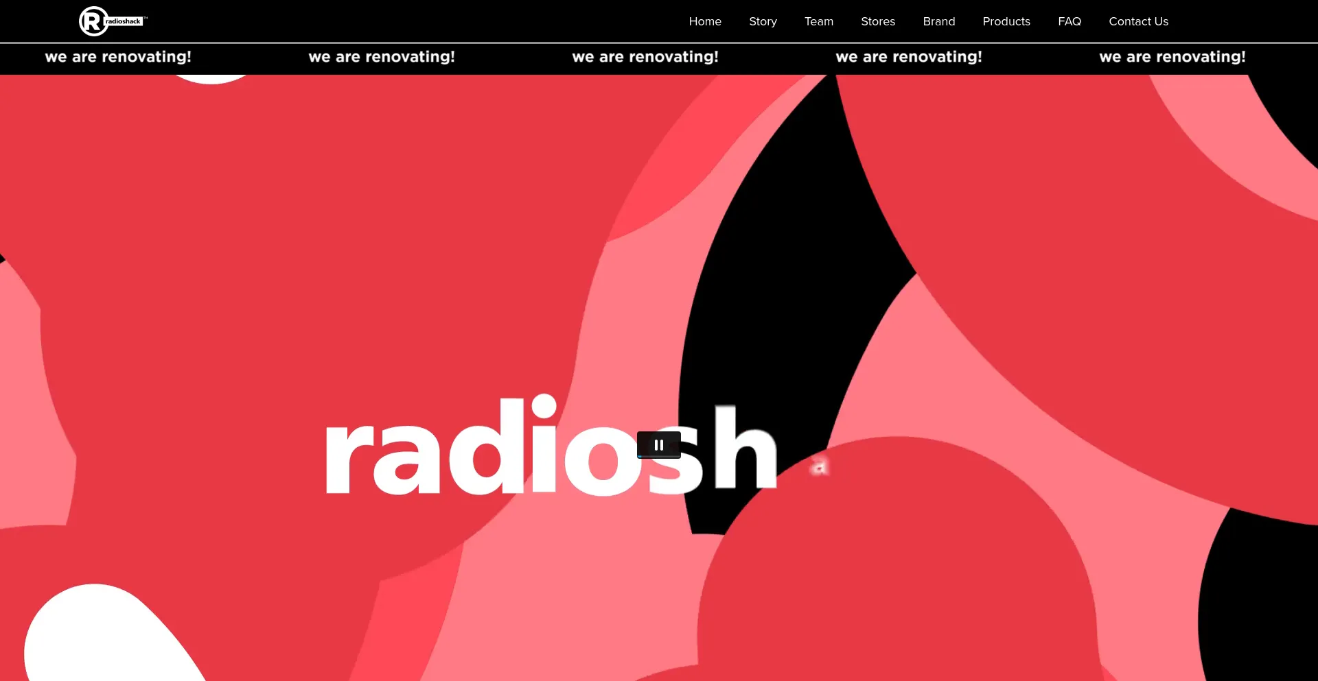 Screenshot of radioshack.com homepage