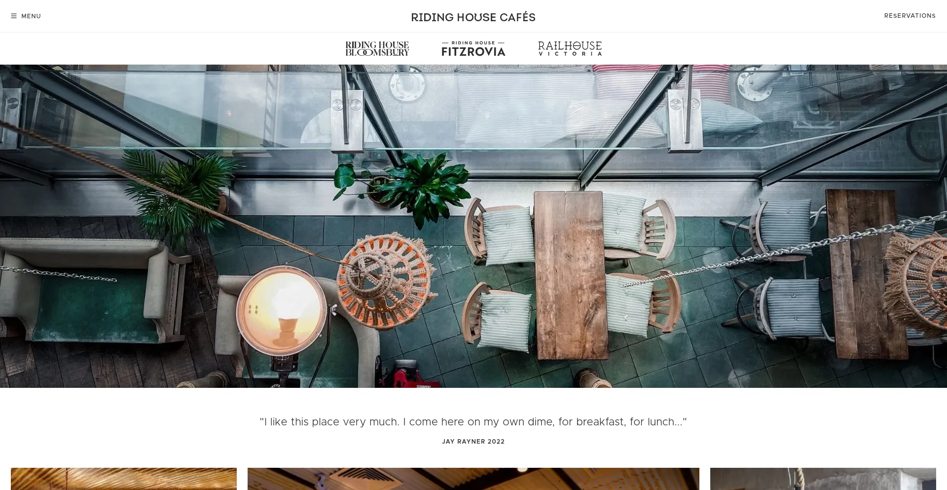 Screenshot of railhouse.cafe homepage