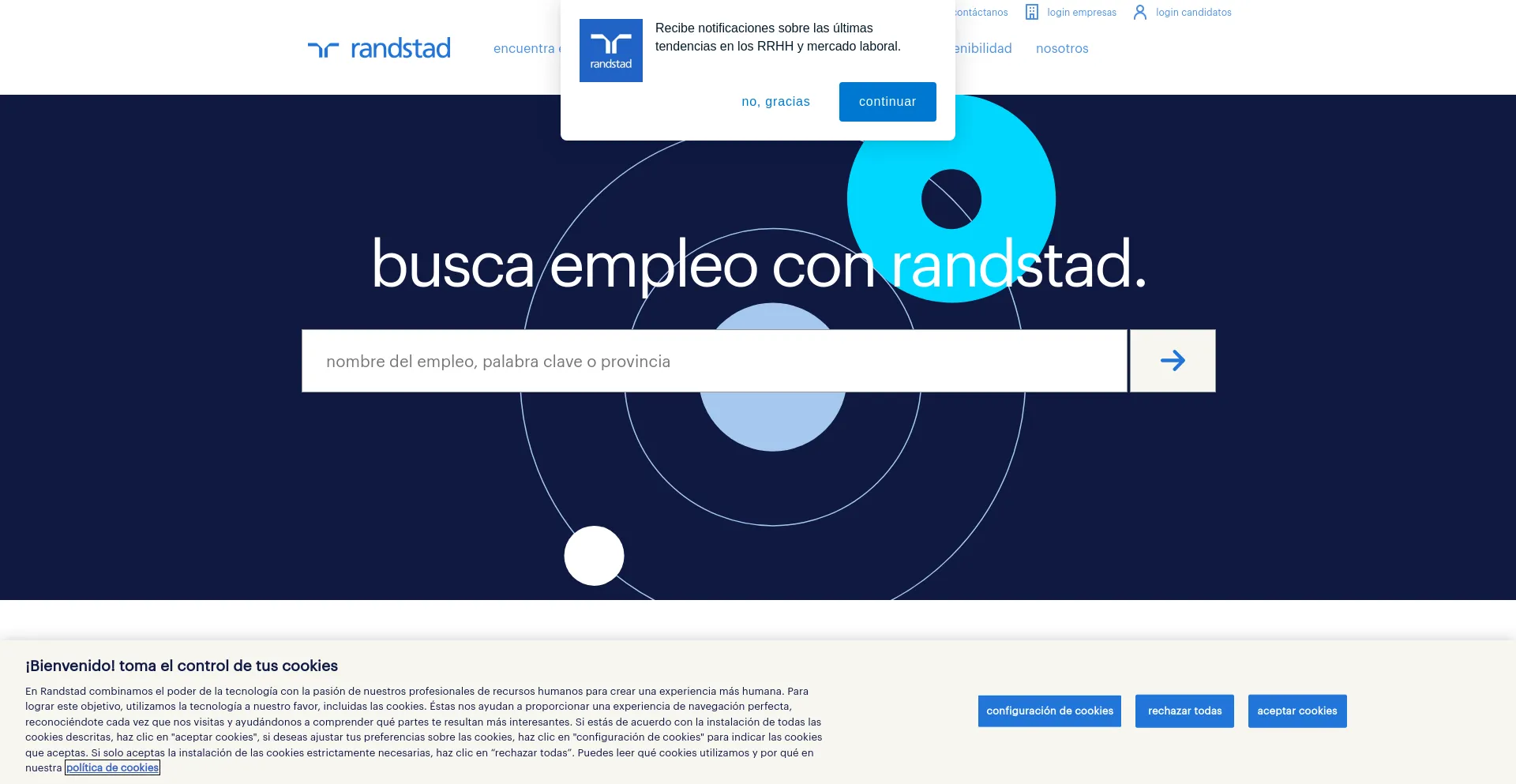 Screenshot of randstad.es homepage