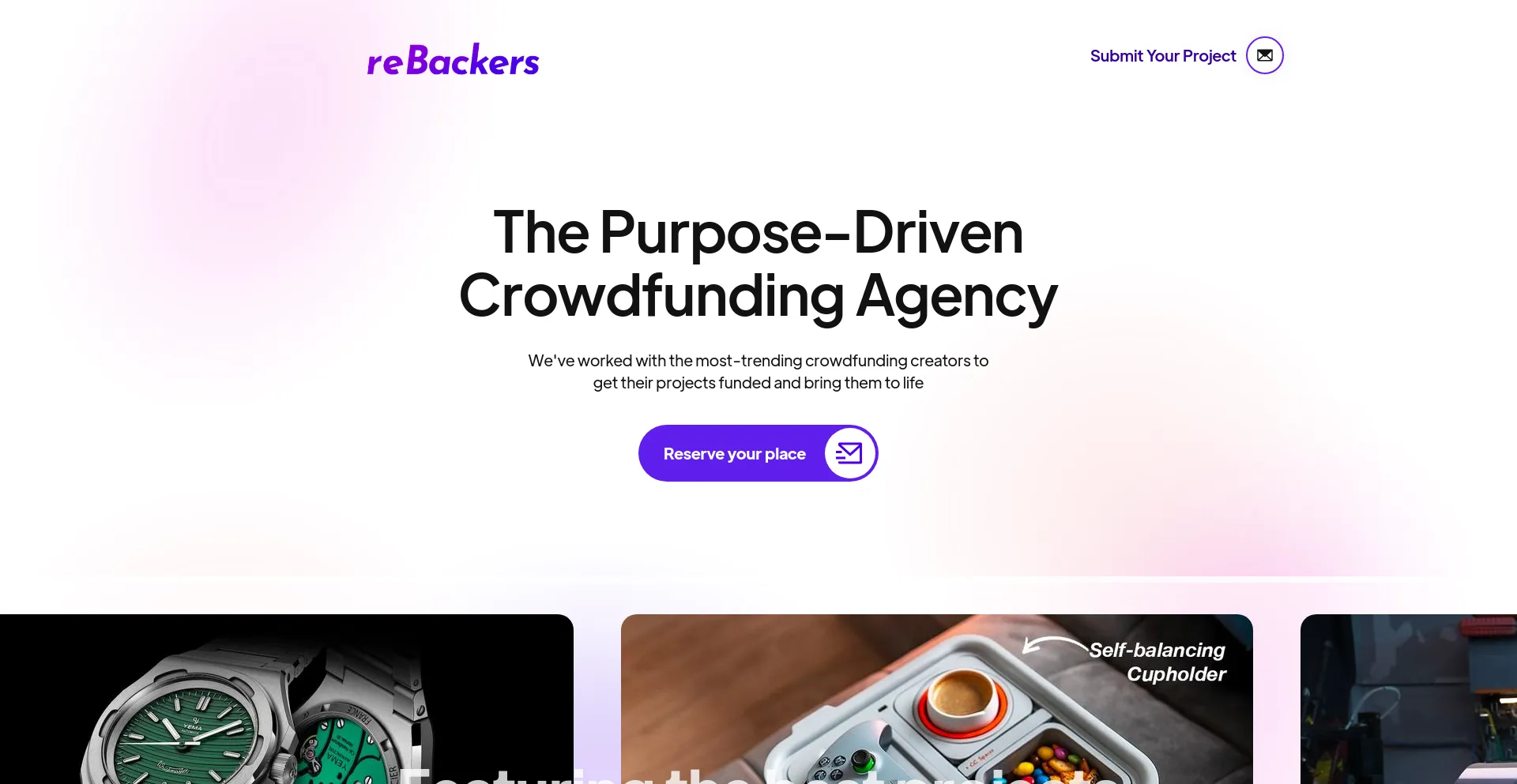 Screenshot of re-backers.com homepage