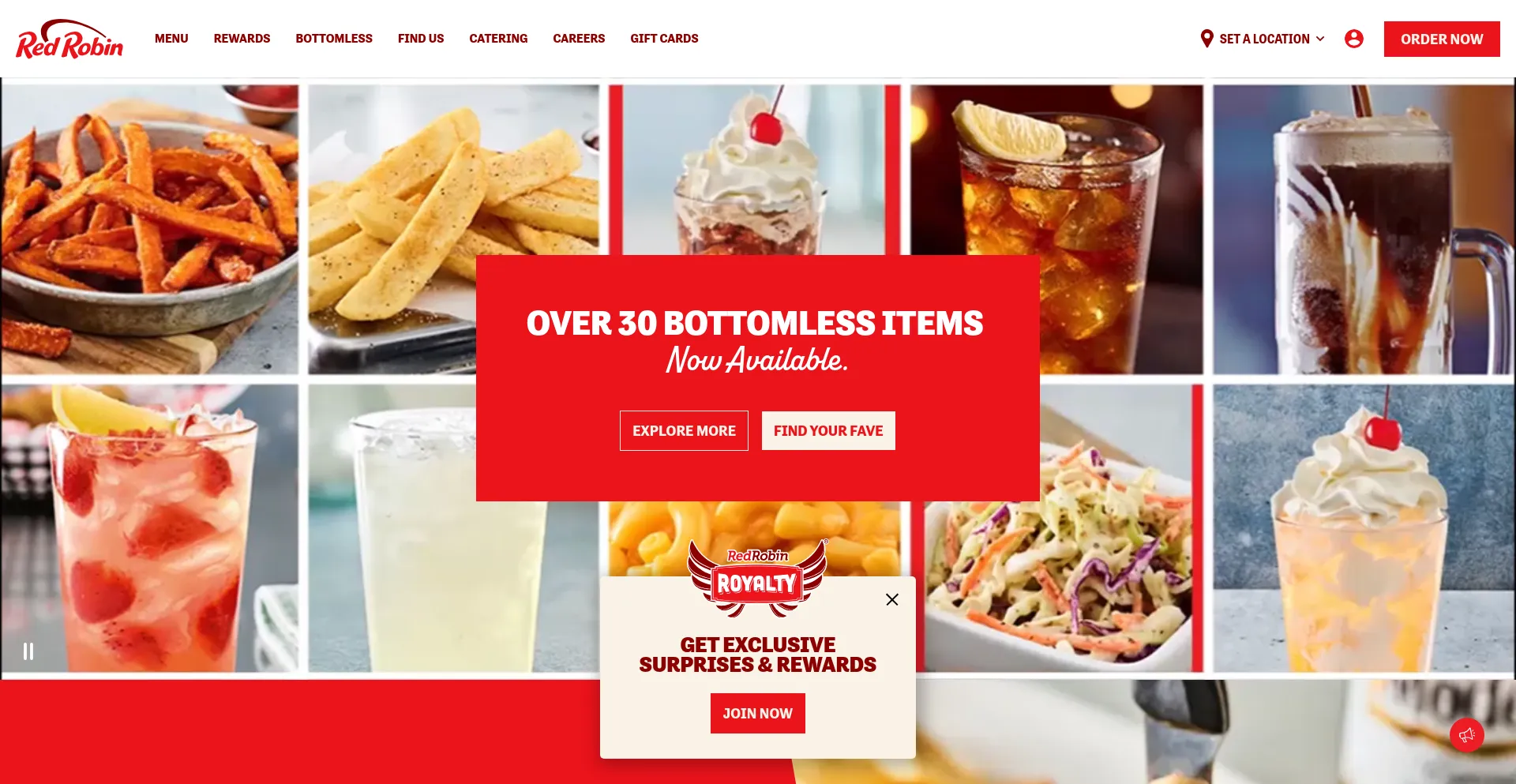 Screenshot of redrobin.com homepage