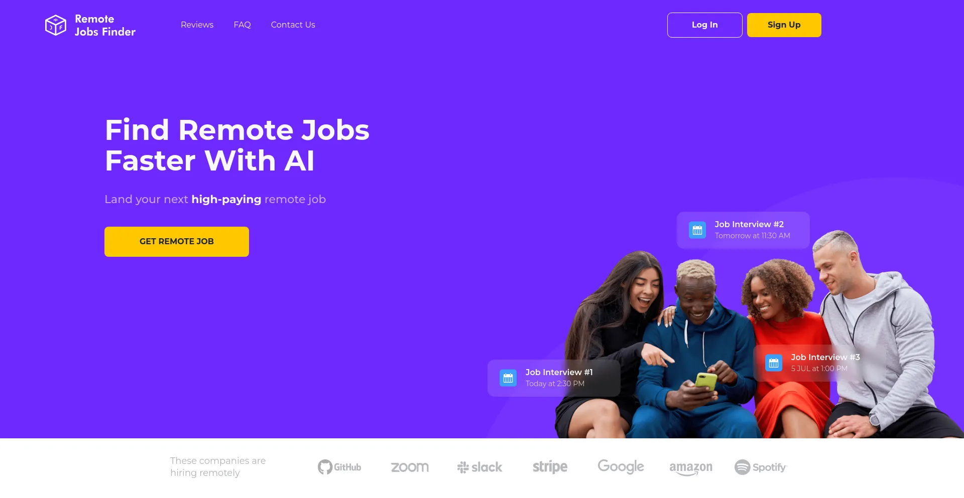 Screenshot of remotejobsfinder.co homepage